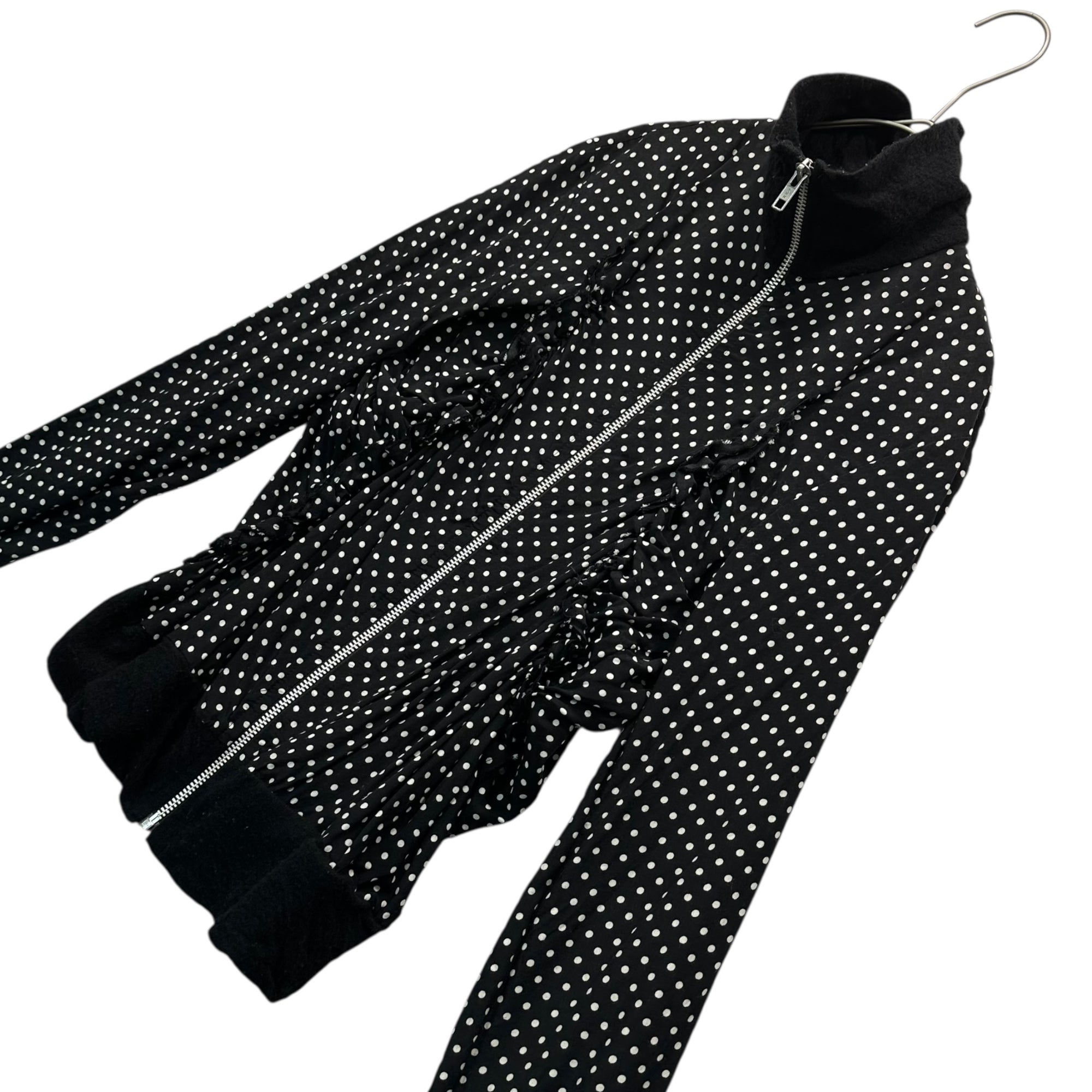 TAO COMME des GARCONS(タオコムデギャルソン) 07AW Polka Dot Zip-Up Rayon Track Jacket ドット ジップアップ レーヨン トラック ジャケット 3T-B010 S ブラック×ホワイト AD2007