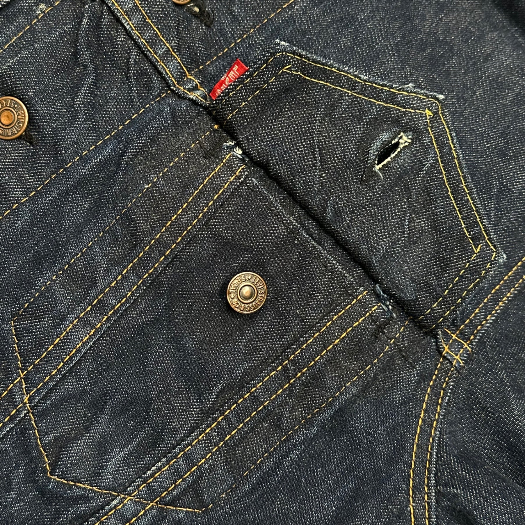 Levi's(リーバイス) 1967~1969’s 70505 Big E Denim Jacket ヴィンテージ デニム ジャケット 表記消(40~42程度) インディゴ 60's ボタン裏521 4th
