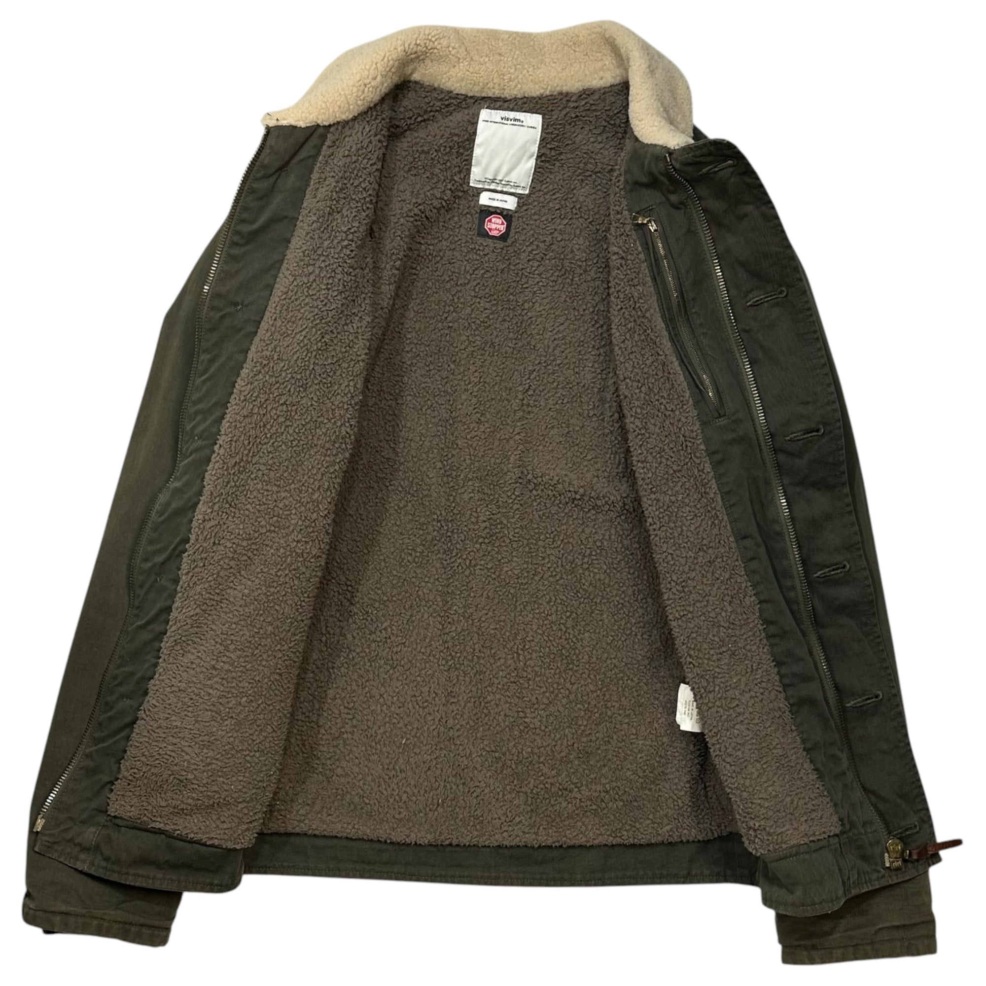 VISVIM(ビズビム/ヴィズヴィム) 15SS WINDSTOPPER DECKHAND JACKET ウィンドストッパー ミリタリー N-1 デッキ ジャケット VS0001576 M オリーブ ボア