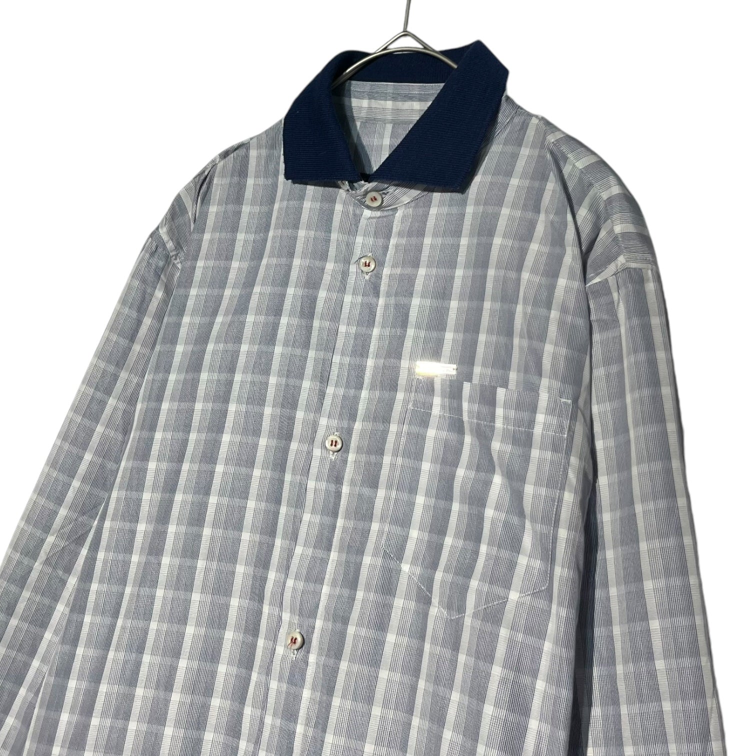 DSQUARED2(ディースクエアード) Drawcord check shirt ドローコード チェック シャツ 44(S程度) ネイビー