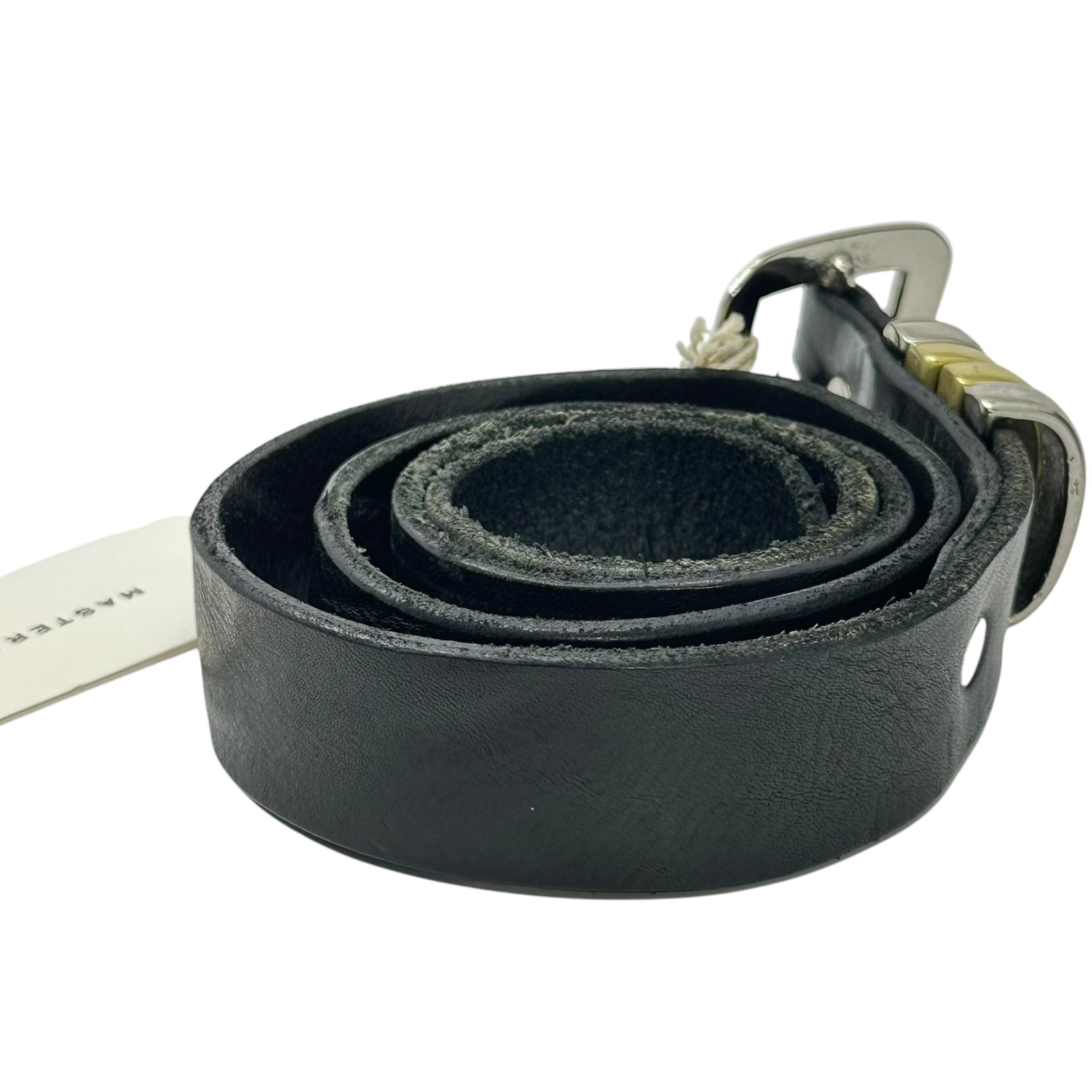 MASTER & Co.× Amanojak(マスターアンドコー × アマノジャク) Insulted Brass 4 Loop Square Buckle Belt 侮れ ブラス 4ループ スクエア バックル ベルト MC1354AJ 30 ブラック×ゴールド×シルバー 別注アイテム