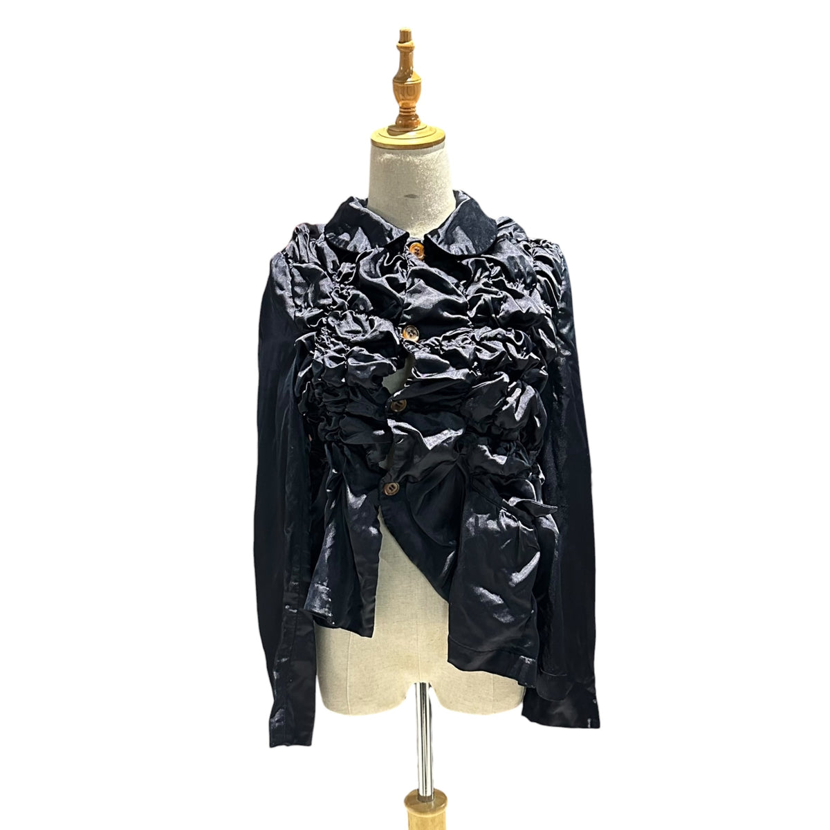 COMME des GARCONS COMME des GARCONS(コムデギャルソンコムデギャルソン) 2026SS  Gathered round collar jacket ギャザー 丸襟 ジャケット RQ-J030 S ネイビー AD2025