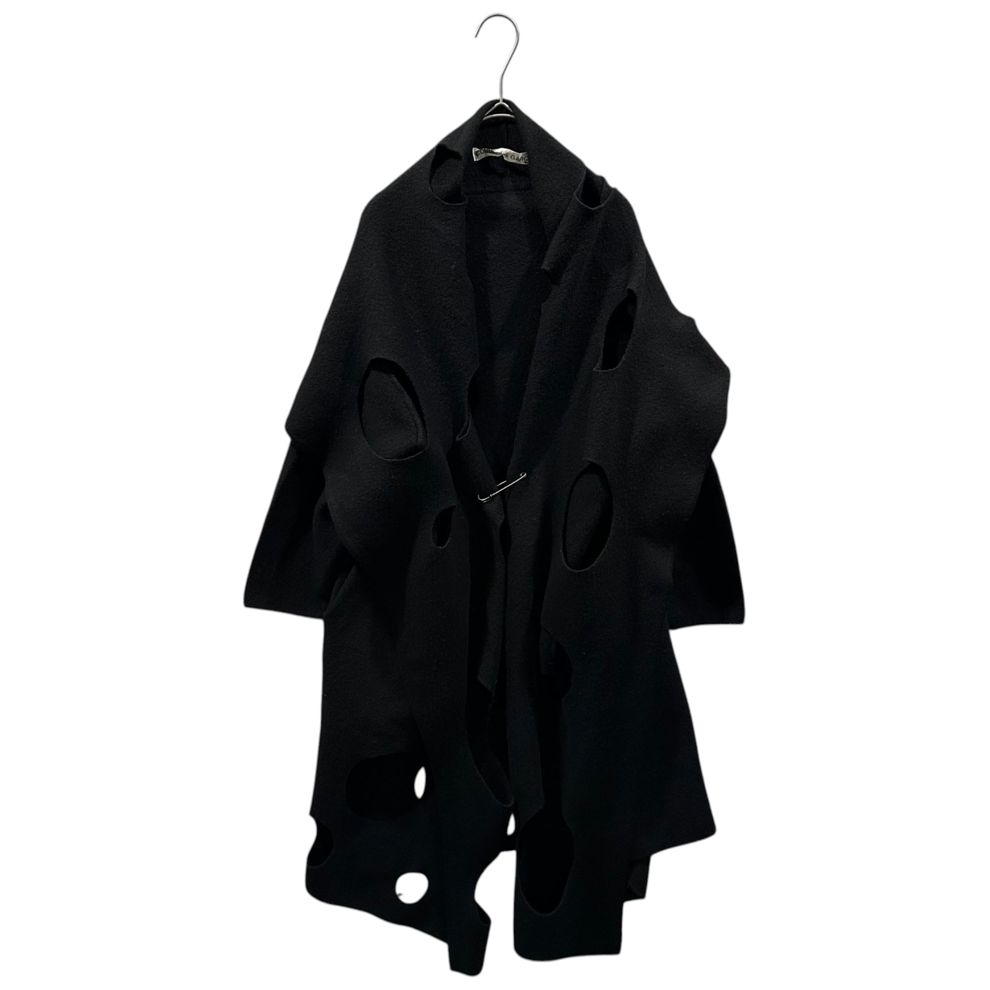 COMME des GARCONS(コムデギャルソン) 2002SS Cut-Out Wool Cape 穴あき ウール ケープ GE-N004 FREE ブラック AD2001 ガウン ジャケット コート ニット