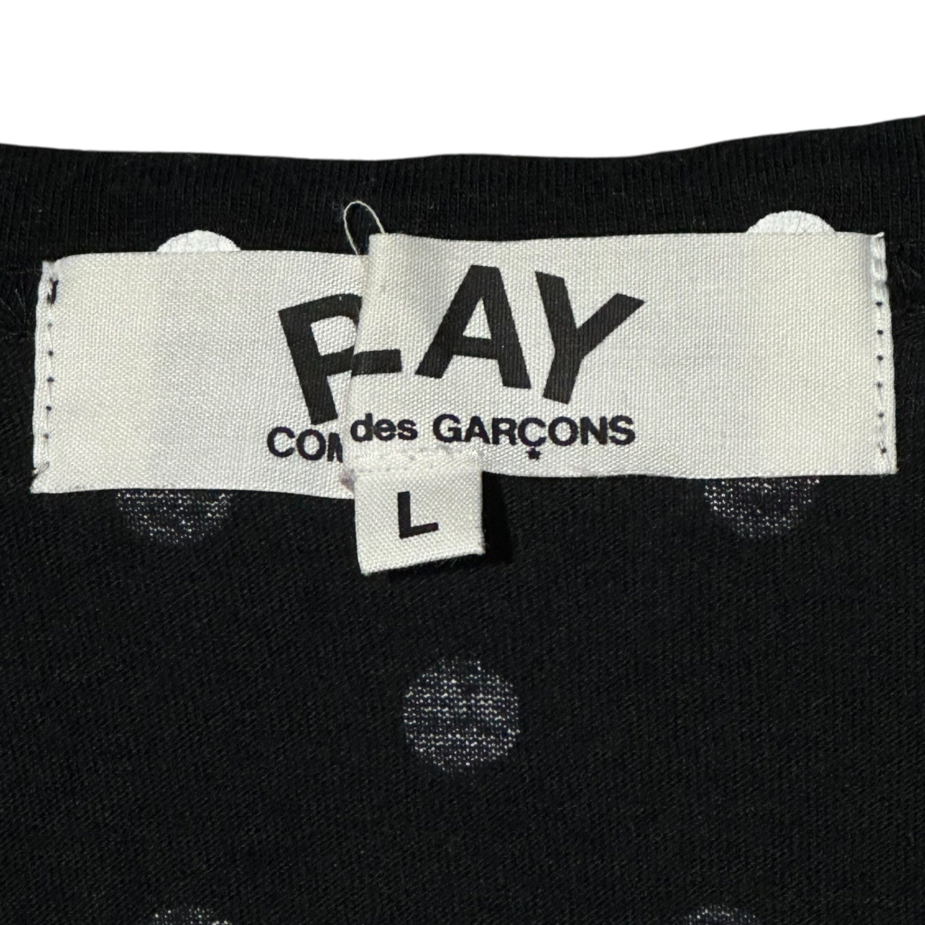 PLAY COMME des GARCONS(プレイコムデギャルソン) Dot Heart Logo Patch L/S T-Shirt ドット ハート ロゴ ワッペン 長袖 Tシャツ AZ-T165 L ブラック AD2011