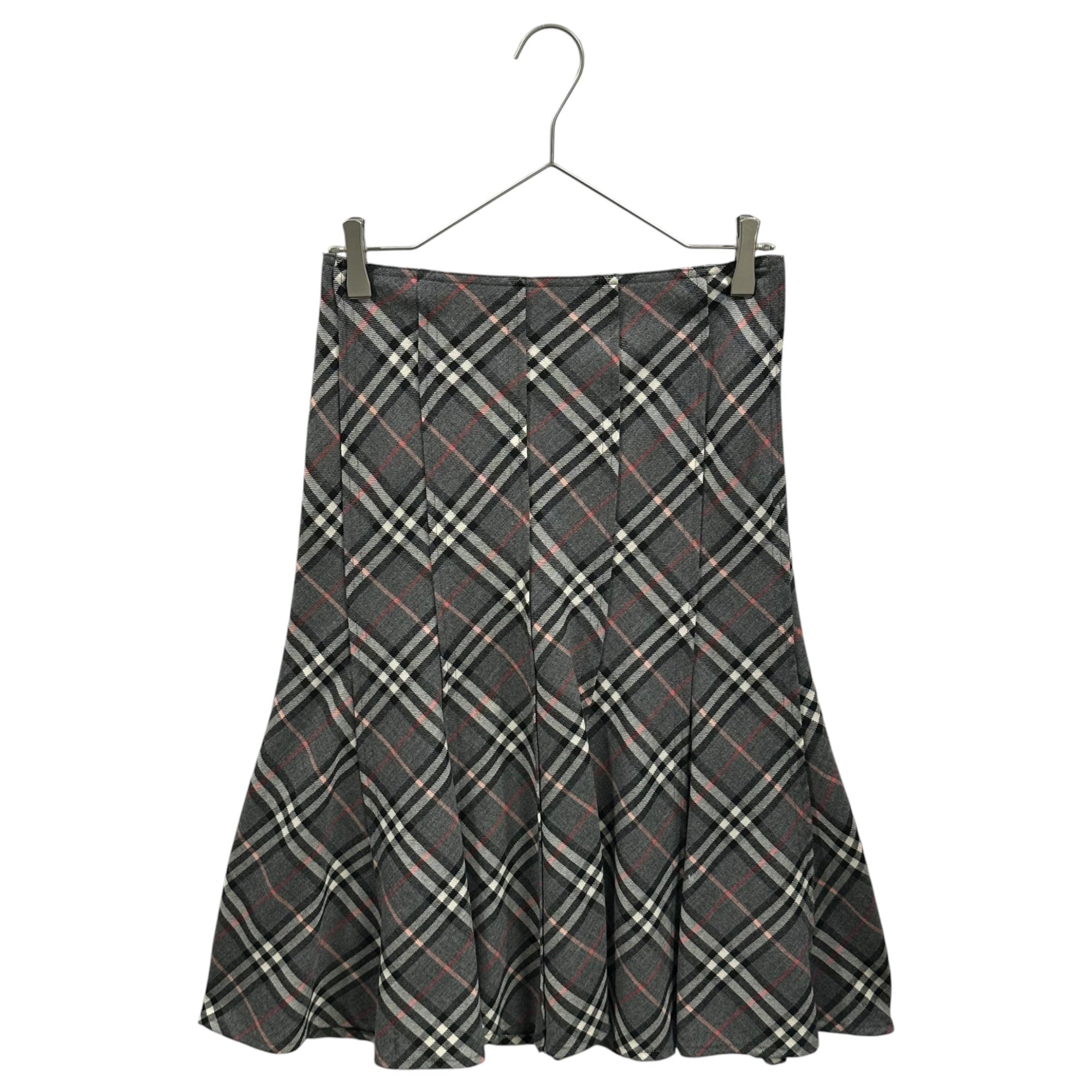 BURBERRY BLUE LABEL(バーバリーブルーレーベル) Old Check Wool Skirt オールド チェック ウール スカート FLF38-621 38(M) グレー×ホワイト×レッド