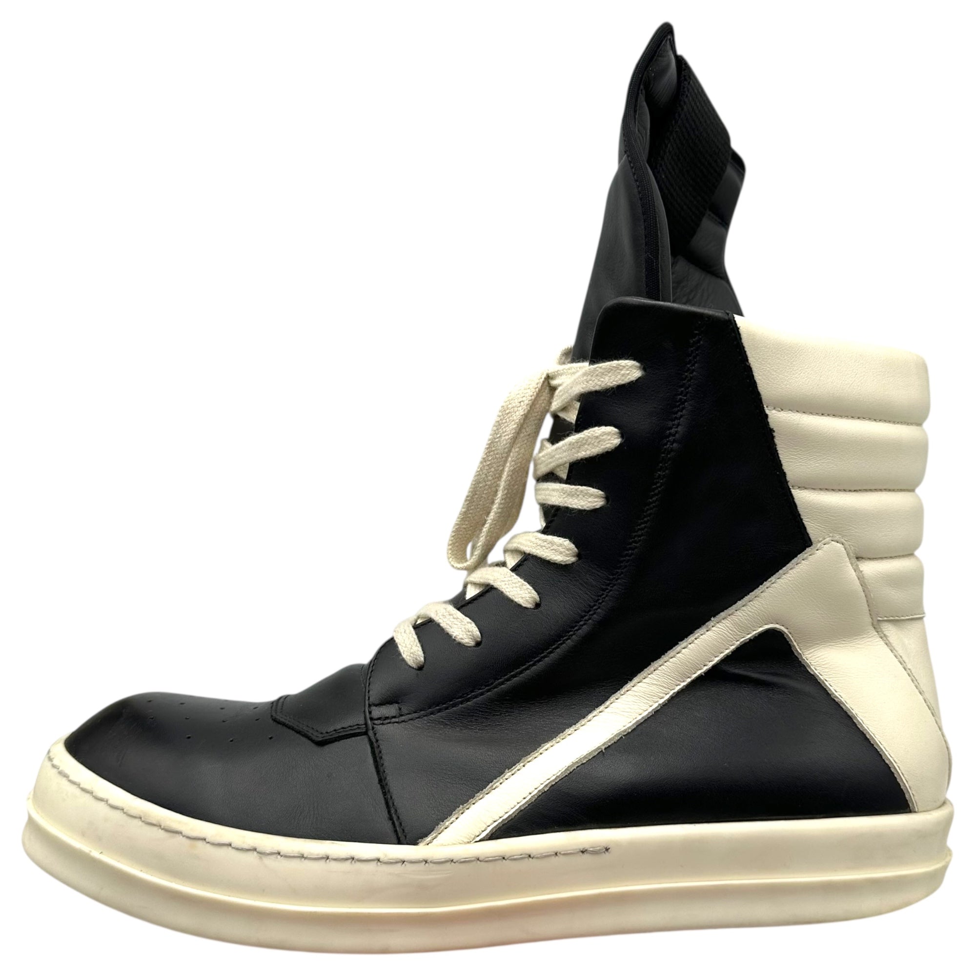 Rick Owens(リックオウエンス) 22SS GEOBASKET ジオバスケット RU01B1894 LRO 9111 43 ブラック×ホワイト ハイカット スニーカー