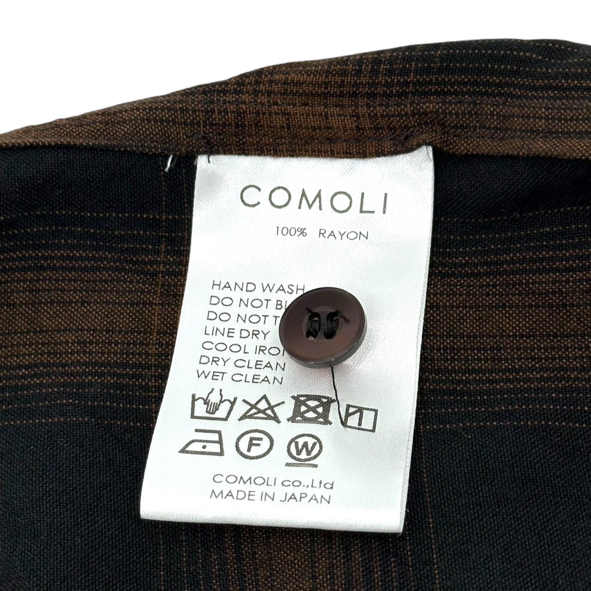 COMOLI(コモリ) 24SS Rayon open collar shirt レーヨン オープン カラー シャツ Z01-02005 2 ブラウン× 長袖 オンブレ チェック