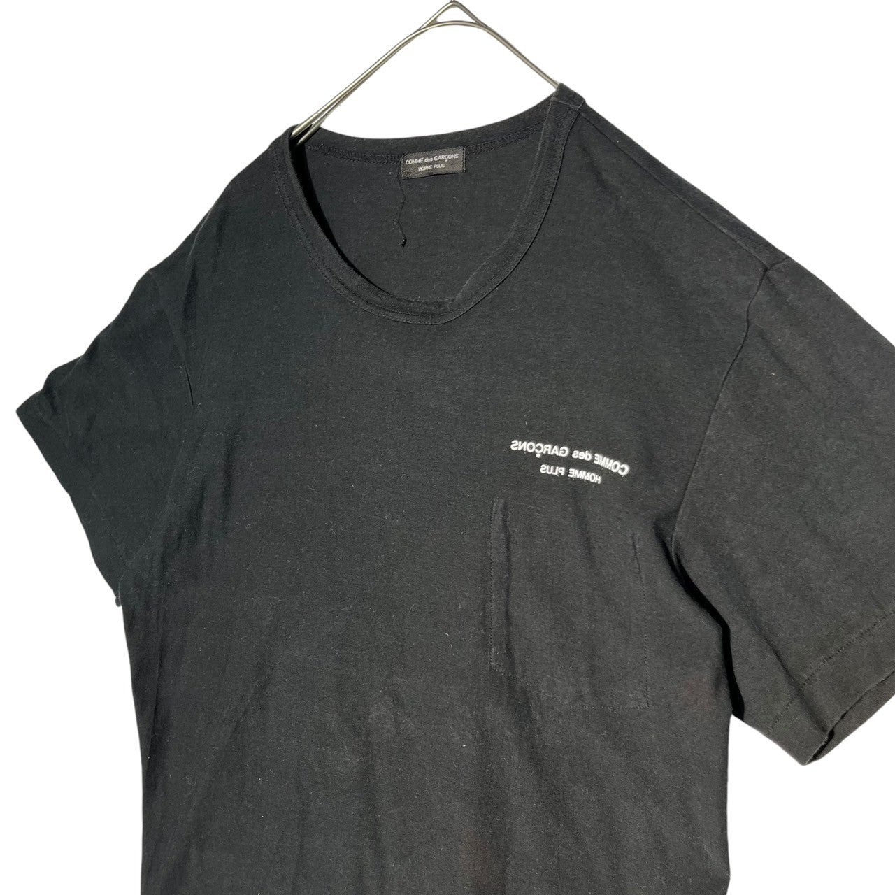 COMME des GARCONS HOMME PLUS(コムデギャルソンオムプリュス) 90's Inverted logo inside-out T-shirt 90年代 反転ロゴ インサイドアウト Tシャツ PT-100130 FREE ブラック AD1997