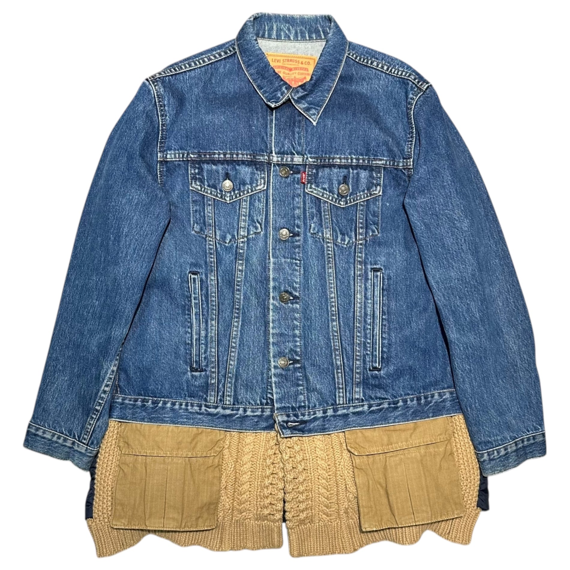 UNDERCOVER × Levi's(アンダーカバー × リーバイス) 22AW Hybrid Tracker Down Jacket Indigo ハイブリッド トラッカー ダウン ジャケット UC2B9201 M インディゴ×ベージュ×ブラック ヴィンテージ加工