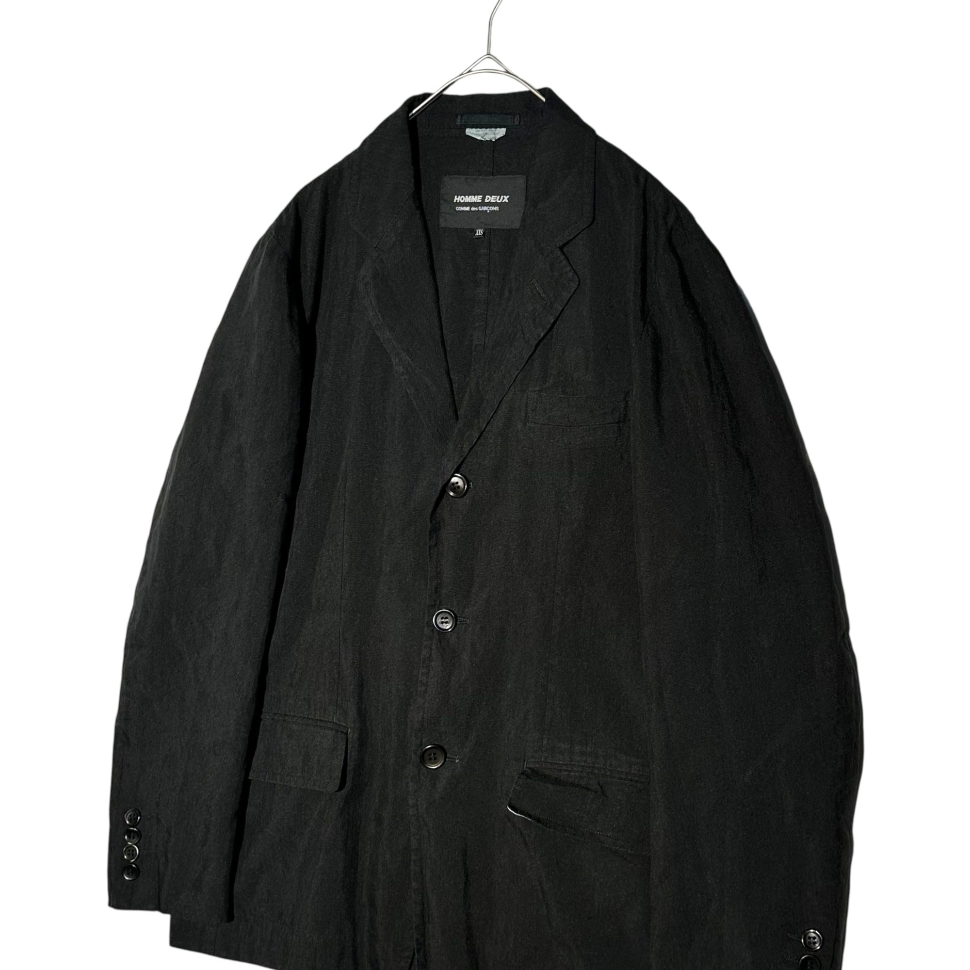 COMME des GARCONS HOMME DEUX(コムデギャルソンオムドゥ) 11SS Linen nylon product-dyed 3B jacket リネン ナイロン 製品染め 3B ジャケット DG-J052 XXS ブラック AD2010