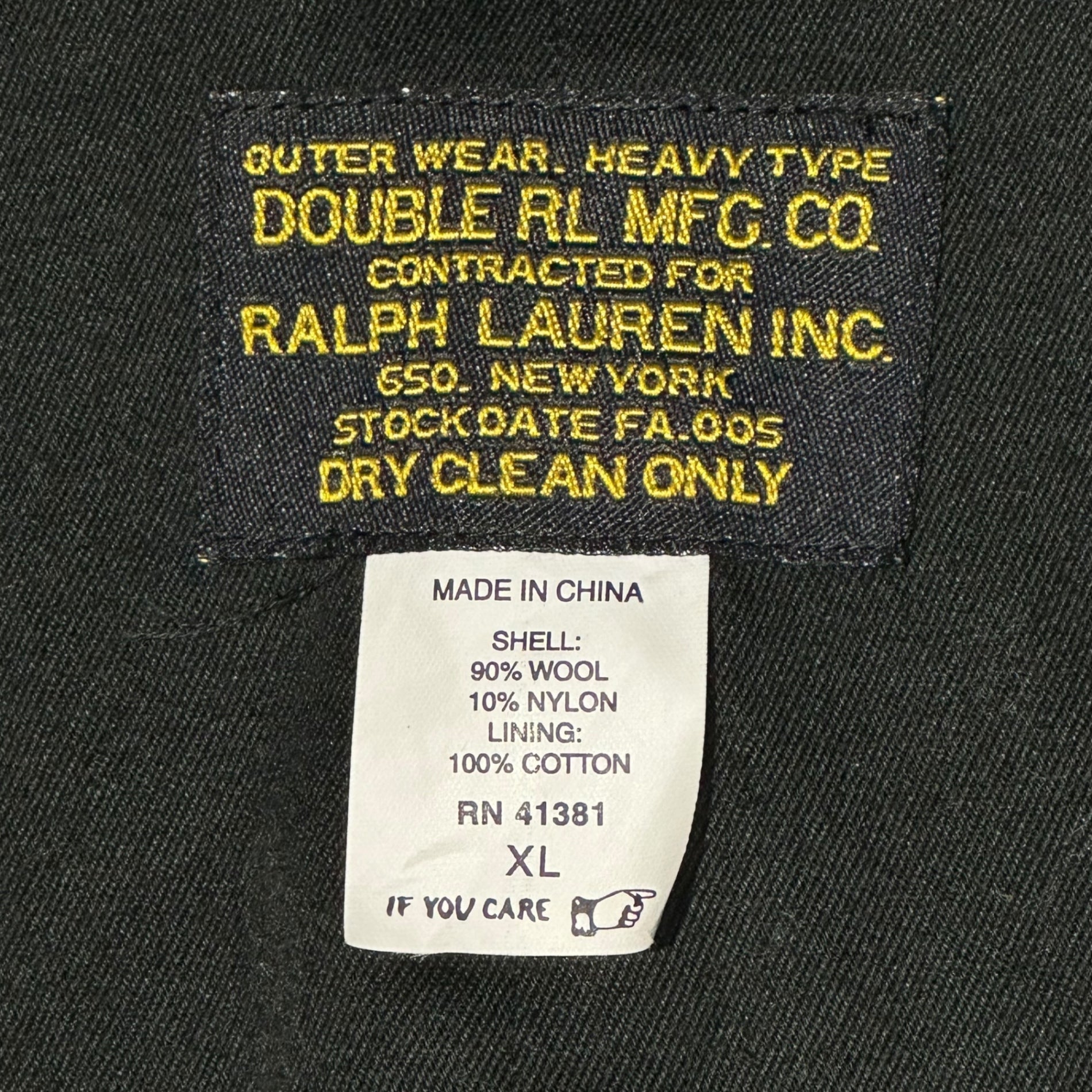 RRL(ダブルアールエル) Inside Eagle Embroidery Melton Peacoat 内側 イーグル 刺繍 メルトン ピーコート XL ブラック Pコート