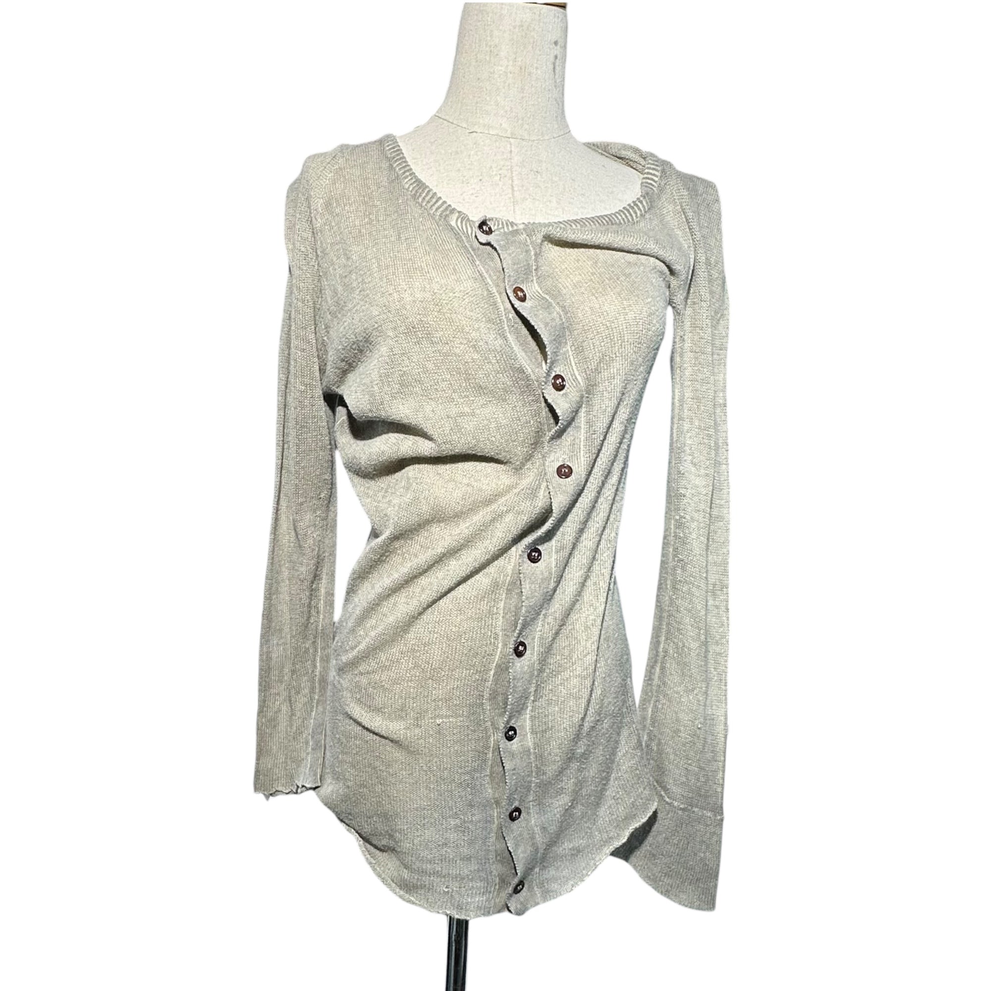 Y's(ワイズ) Redesigned Long Knit Cardigan 再構築 デザイン ロング ニット カーディガン 2 グレー