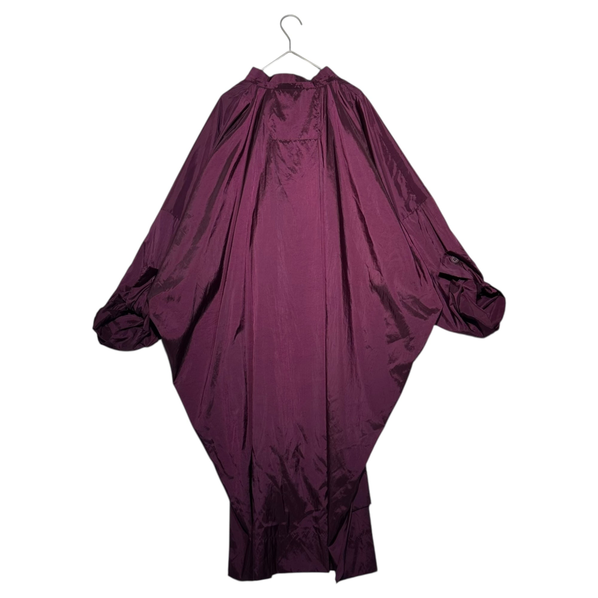 ISSEY MIYAKE(イッセイミヤケ) 18AW Nylon zip-up squid coat ナイロン ジップアップ イカ コート IM83FA002 2(M程度) パープル メンズ合わせ 男性着用可能