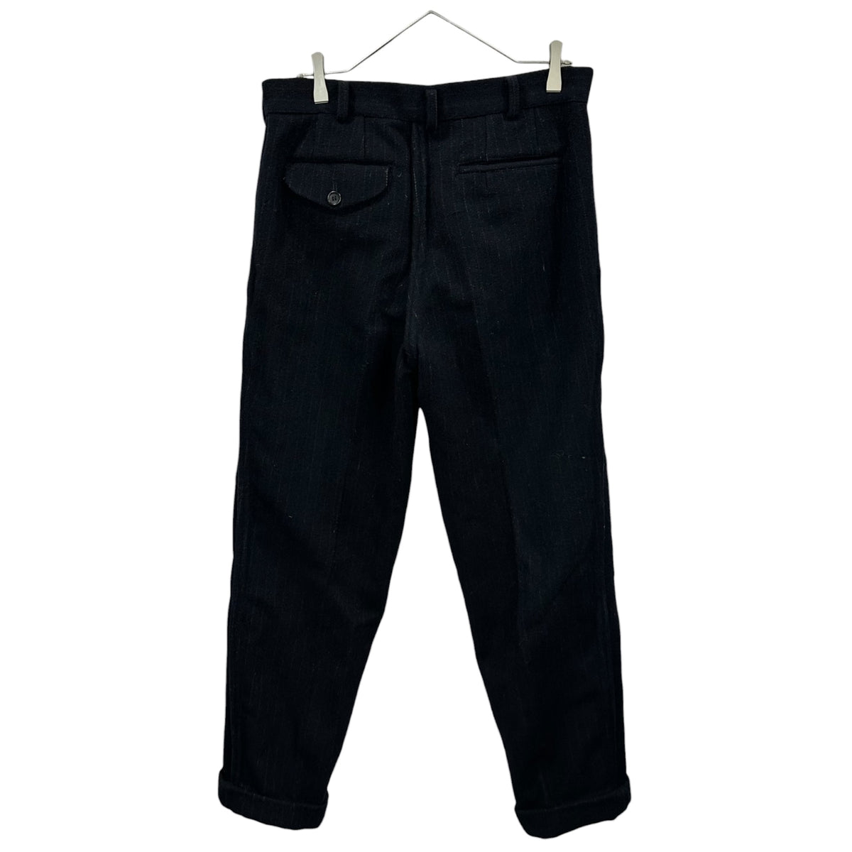 COMME des GARCONS HOMME PLUS(コムデギャルソンオムプリュス) 1998AW 2-Pleat Wool Wide-Stripe Slacks 2タック ウール ワイド ストライプ スラックス PP-04002M M ネイビー AD1998 90年代 アーカイブ