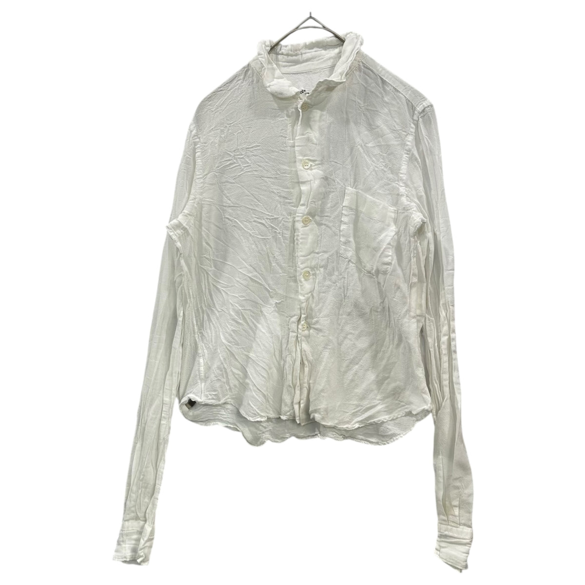 robe de chambre COMME des GARCONS(ローブドシャンブルコムデギャルソン) 1999SS Wrinkled-Finish Short-Length Blouse シワ 加工 ショート レングス ブラウス RB-10009S S ホワイト AD1998 90s アーカイブ