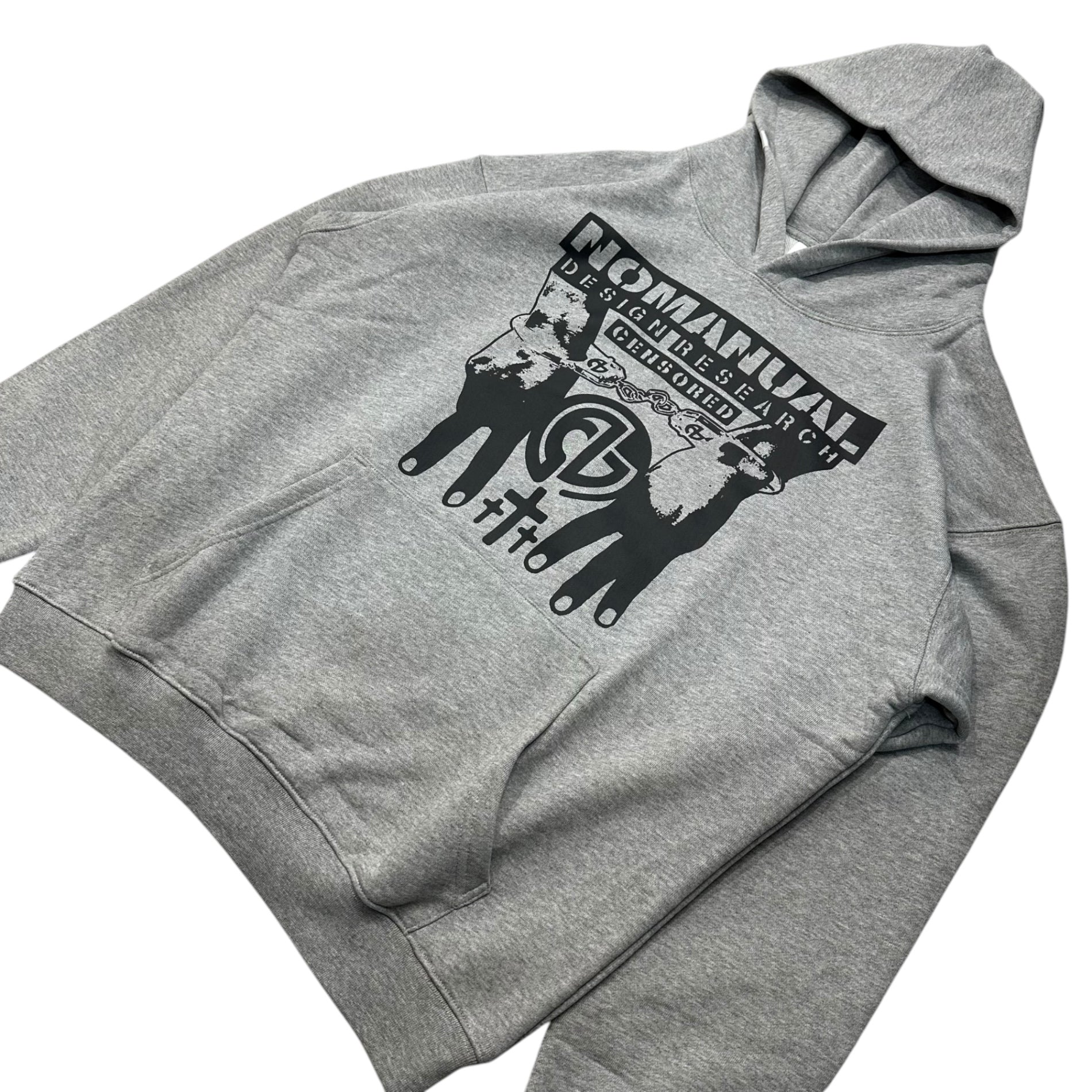 NOMANUAL(ノーマニュアル)  N.M.C front graphic HOODIE フロント グラフィック フーディ パーカー L グレー
