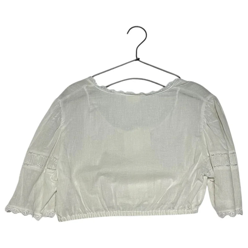 Euro vintage(ヨーロッパヴィンテージ) 70’s~Tyrolean embroidery short blouse チロリアン 刺繍入りショート丈ブラウス