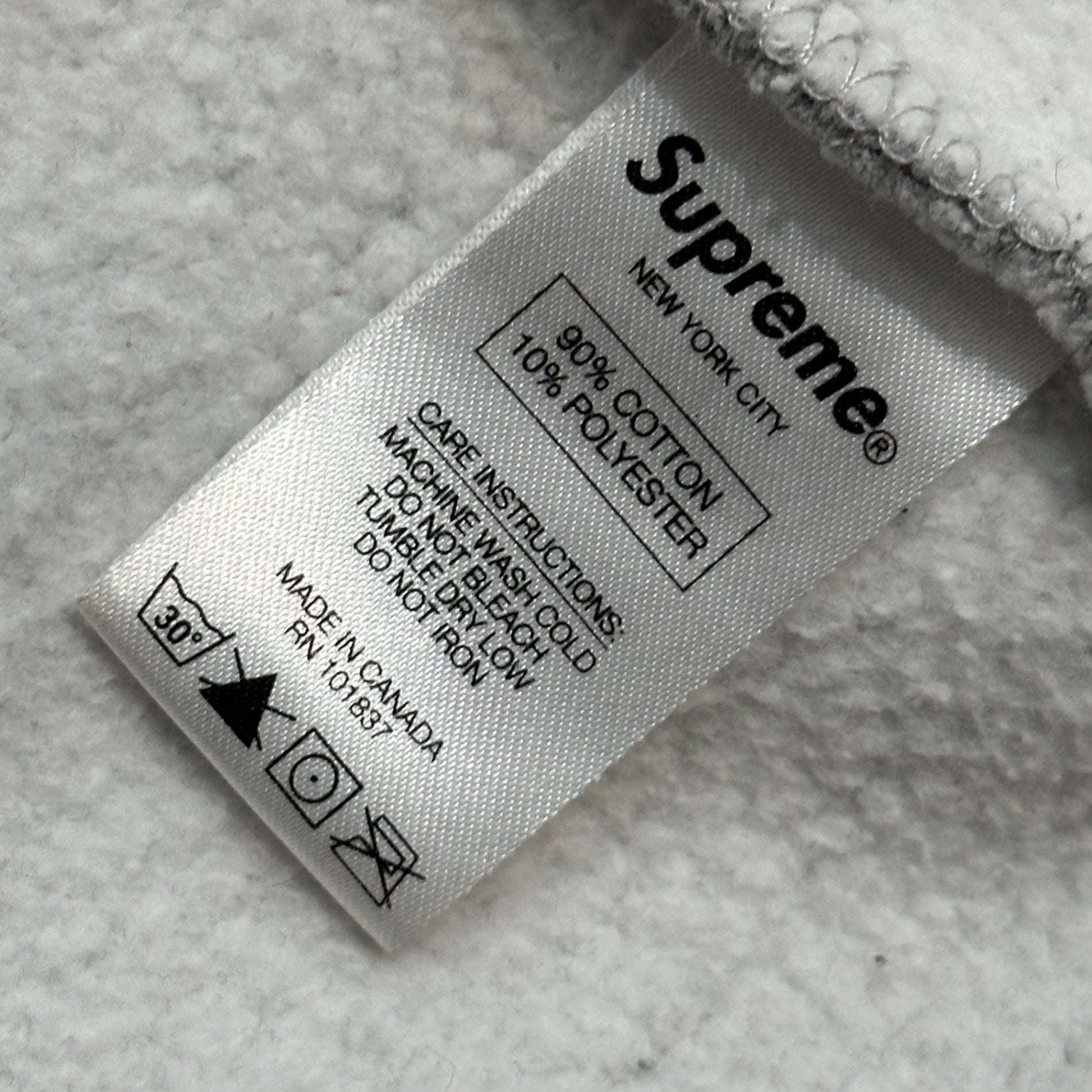 SUPREME(シュプリーム) 2015AW Felt Hooded Logo Zip Up Sweatshirt フェルト フーデッド ロゴ ジップアップ パーカー S ライトグレー