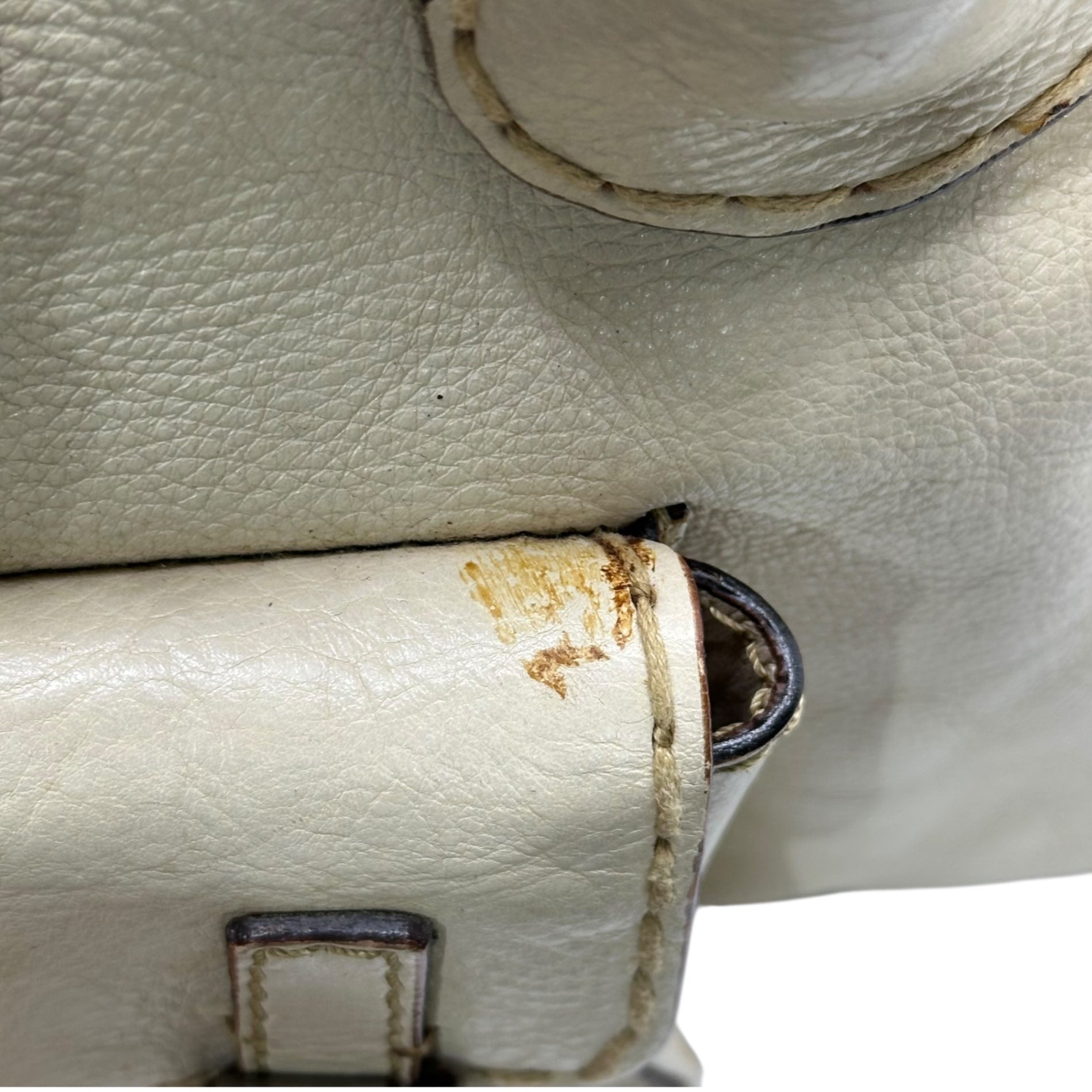 CHLOE(クロエ) EDITH エディス ステッチ レザー ハンド バッグ アイボリー