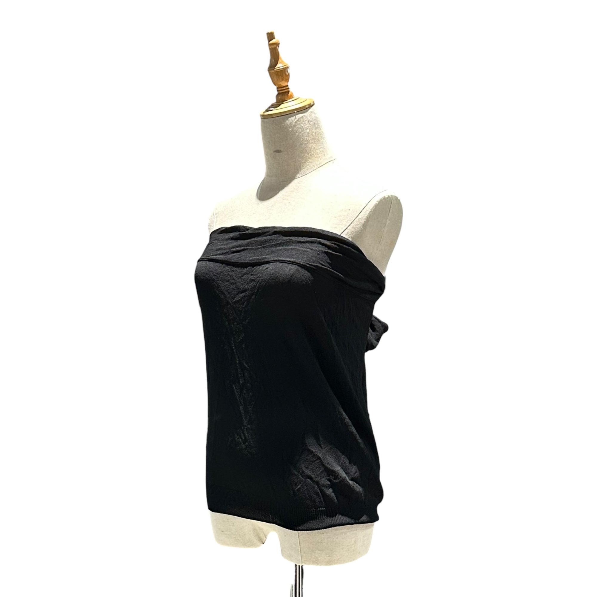 YOHJI YAMAMOTO+NOIR(ヨウジヤマモトプリュスノアール) Halter Neck Silk Knit Top ホルター ネック シルク ニット トップ NE-K22-450 3 ブラック