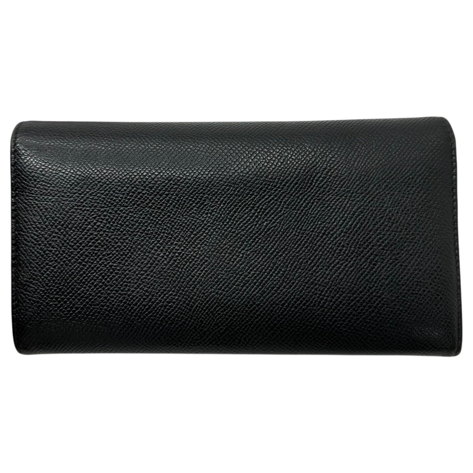 BVLGARI(ブルガリ) Logo Ring Leather Long Wallet ロゴ リング レザー 長財布 ブラック