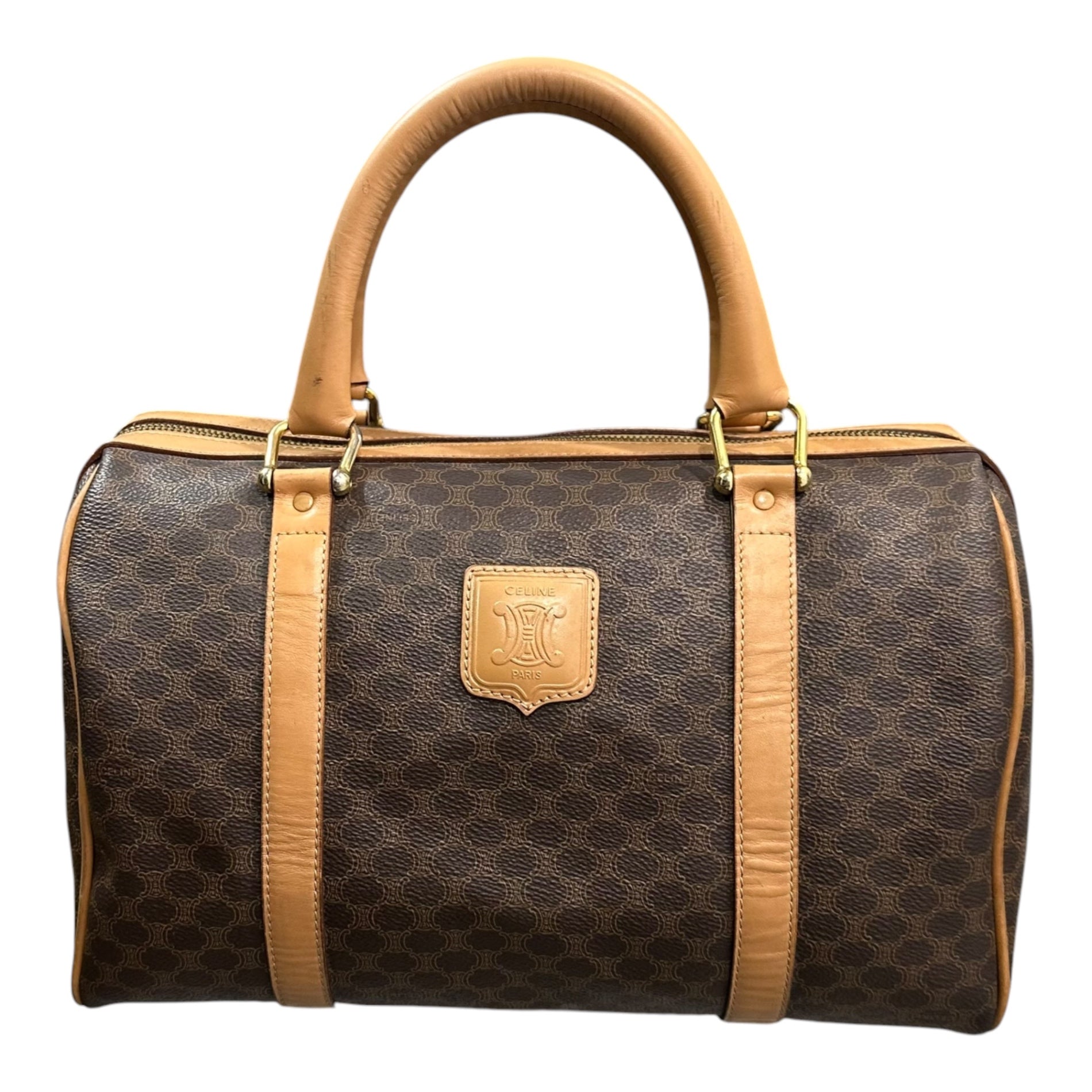 CELINE(セリーヌ) Macadam Pattern Mini Boston Bag マカダム柄 ミニ ボストン バッグ M13 ベージュ ヴィンテージ OLD