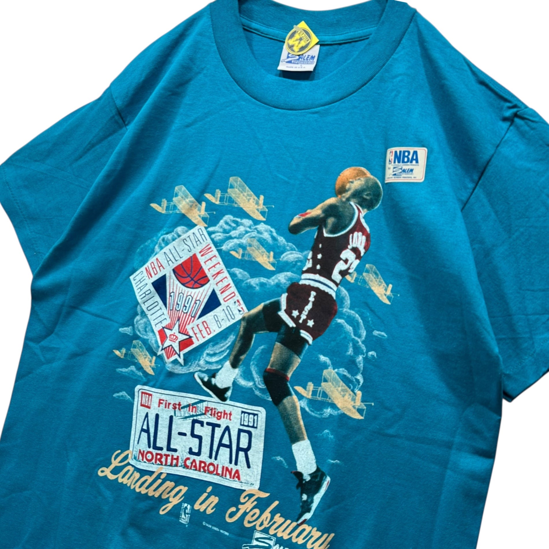 VINTAGE(ヴィンテージ) 1990s NBA All-Star Game Michael Jordan T-Shirt 90年代 オールスターゲーム マイケル ジョーダン Tシャツ L ブルー シカゴブルズ デッドストック