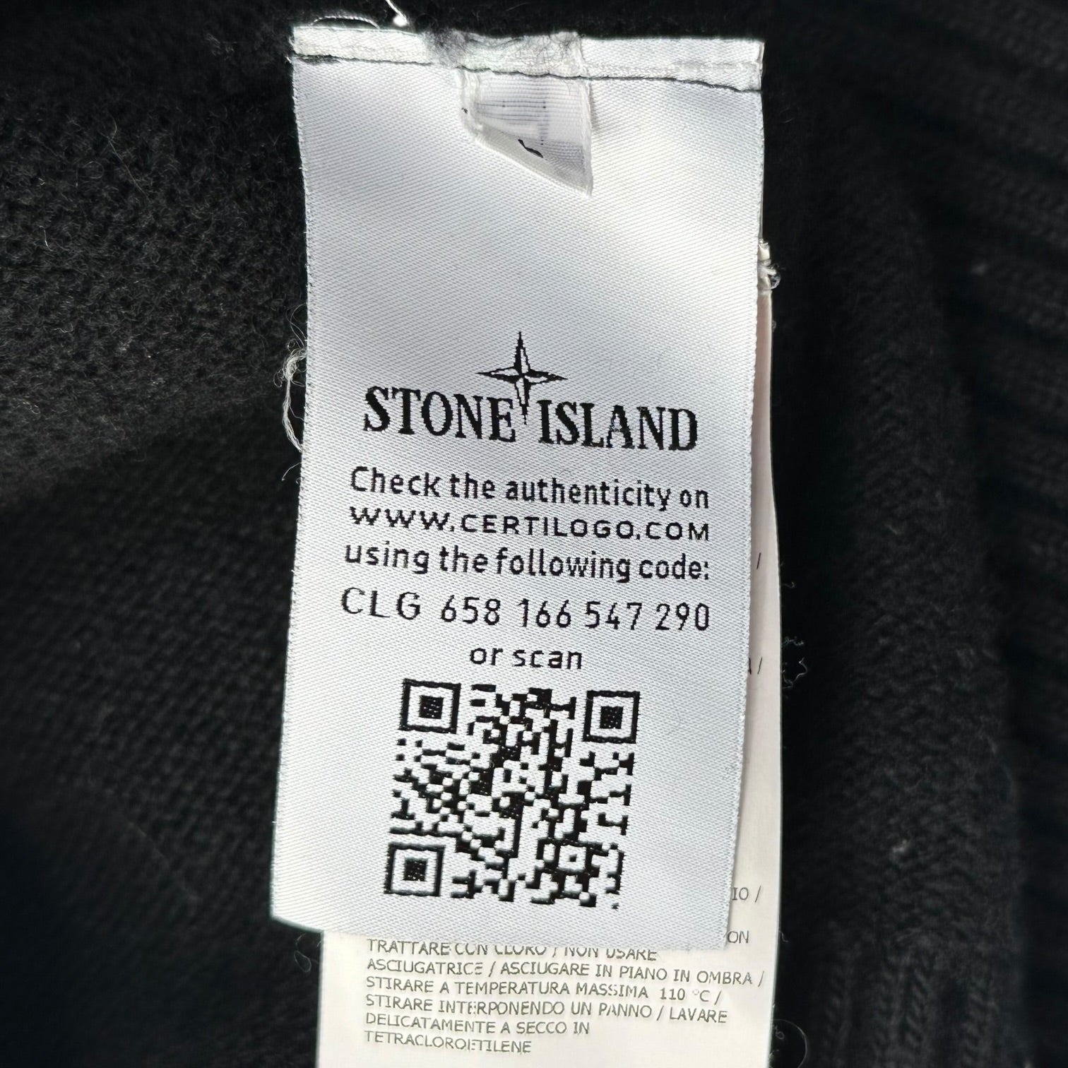 STONE ISLAND(ストーンアイランド) 20AW Crew Neck Lambswool Knitwear クルーネック ウール ニット 7315552A3 L ブラック