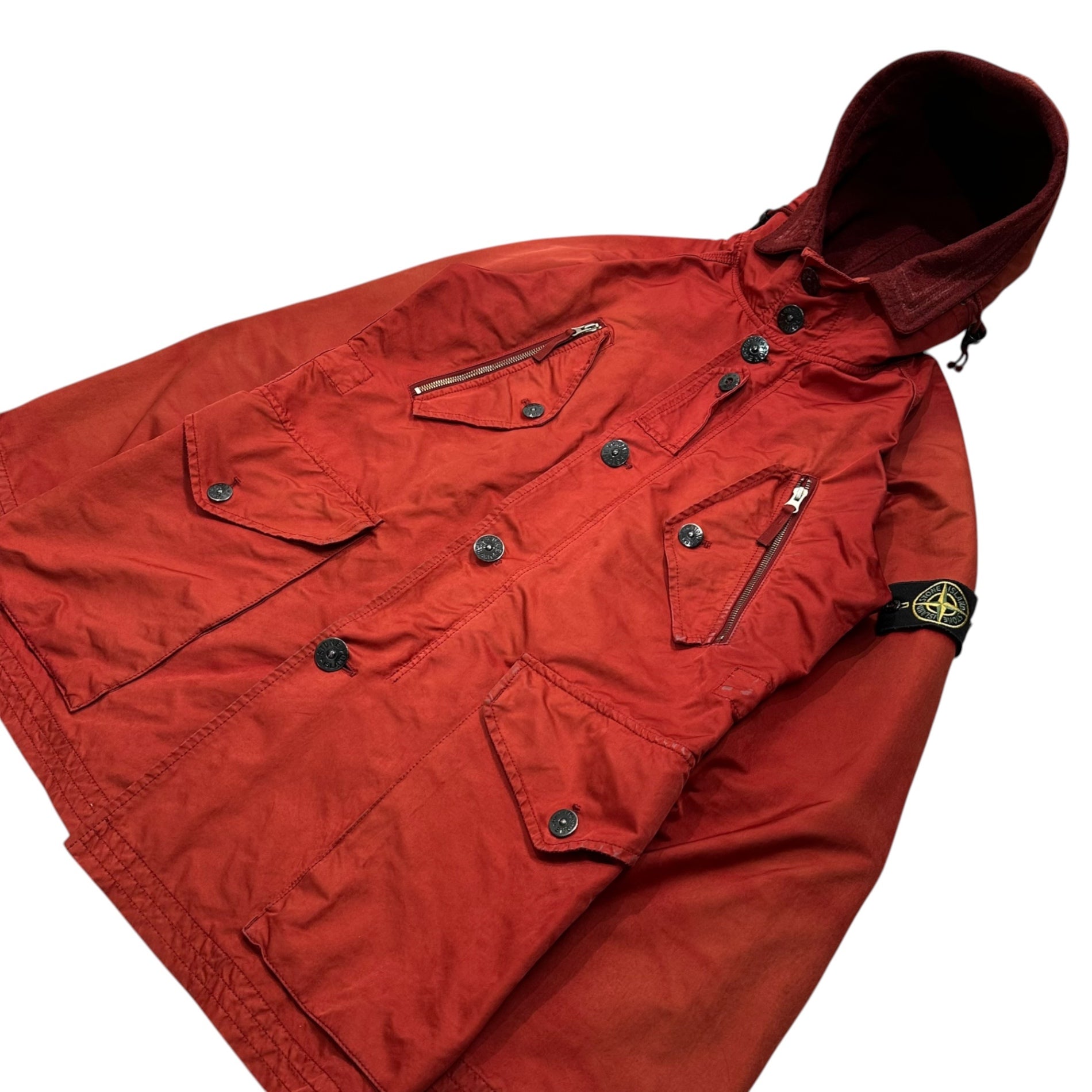 STONE ISLAND(ストーンアイランド) 09AW DAVID-TC FIELD PARKA デビッド TC フィールド パーカー 51154N49 表記無(ML程度) レッド モッズ ジャケット