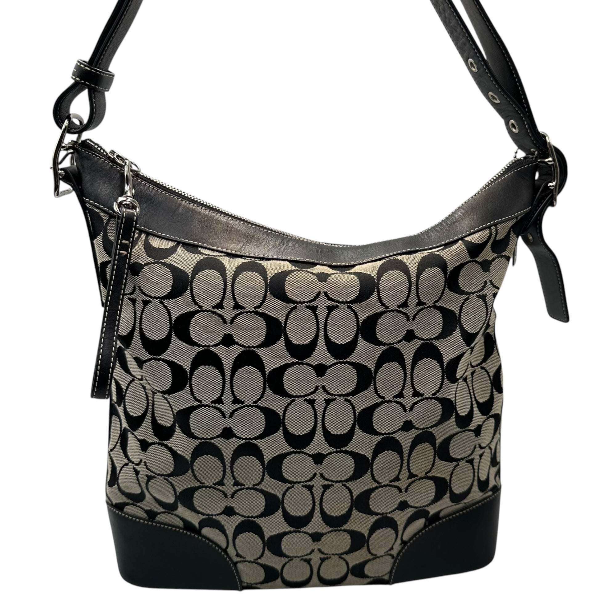 COACH(コーチ) Signature Shoulder Bag シグネチャー ショルダー バッグ 6346 グレー×ブラック
