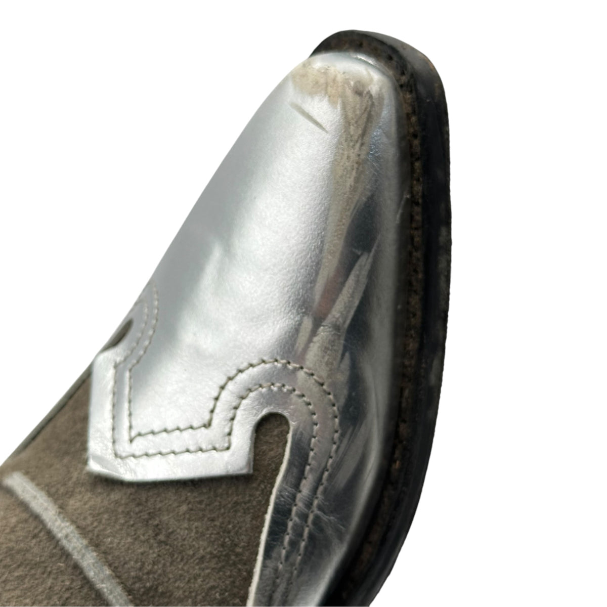 JUNYA WATANABE COMME des GARCONS(ジュンヤワタナベコムデギャルソン) Western Short Boots サイドジップ ウエスタン ショート ブーツ S(23.0cm程度) シルバー×グレー