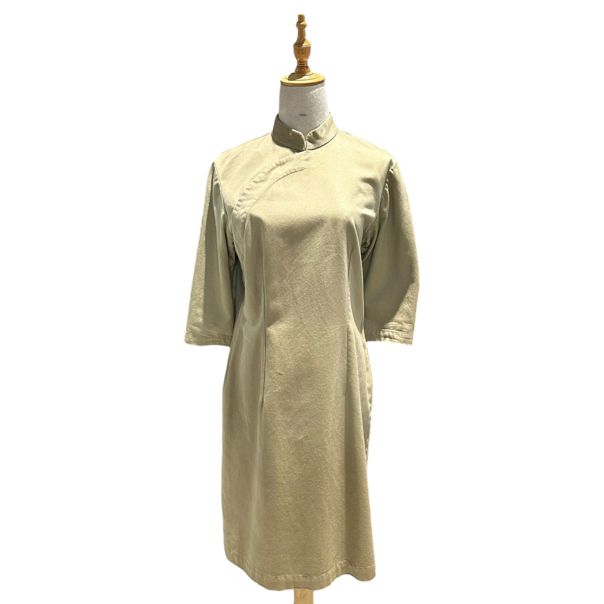 robe de chambre COMME des GARCONS(ローブドシャンブルコムデギャルソン) 2000's Asymmetrical stand-collar dress 変形 スタンドカラー 半袖 ワンピース RU-O001 L ベージュ AD2003