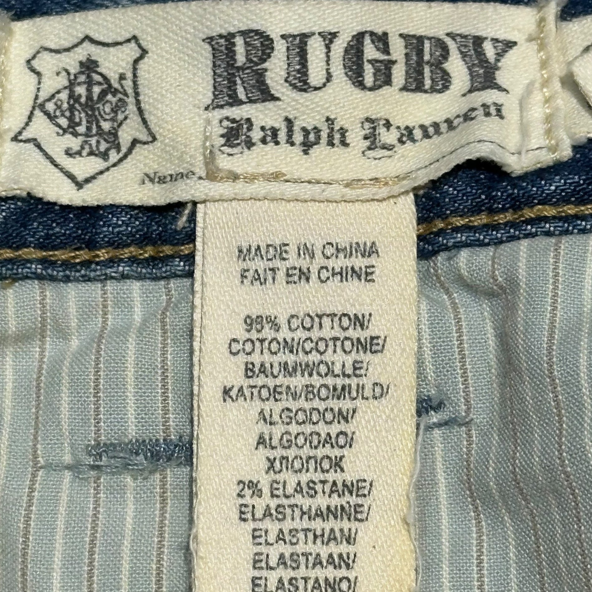 RALPH LAUREN RUGBY(ラルフローレンラグビー) Damage Repair Vintage-Washed Denim Pants ダメージ リペア ヴィンテージ加工 デニム パンツ W29 ライトインディゴ