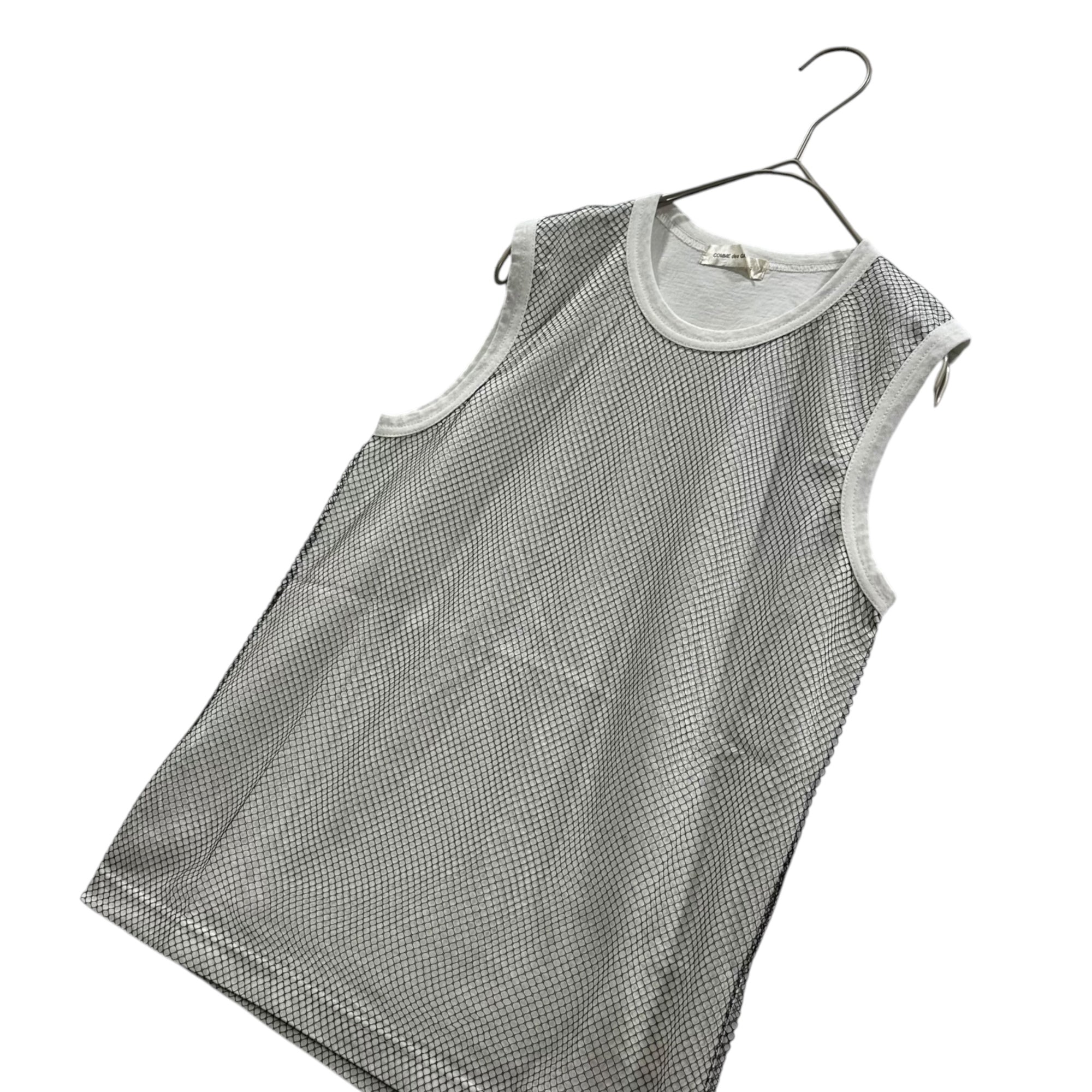 COMME des GARCONS(コムデギャルソン) 2004AW Mesh sleeveless t-shirt メッシュ ノースリーブ Tシャツ GN-T014 表記無(M程度) ホワイト×ブラック 00's AD2004