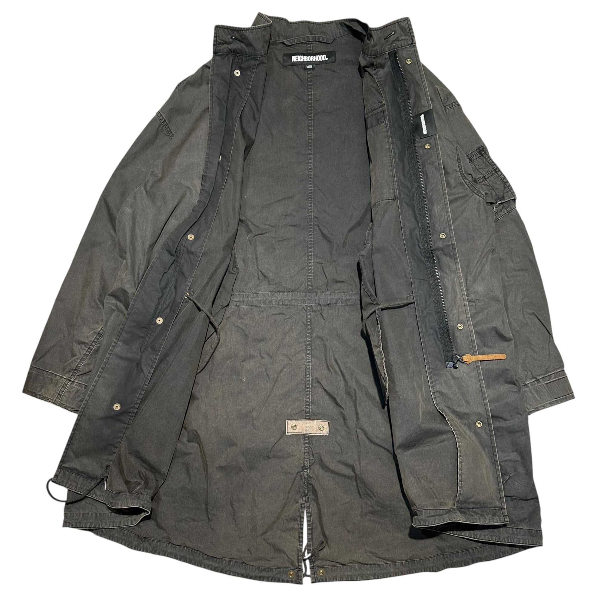 NEIGHBORHOOD(ネイバーフッド) 25SS FADED FIELD COAT - TIME AFTER TIME フェード 加工 フィールド コート 251SZNH-JKM05 L ブラック ミリタリー ジャケット