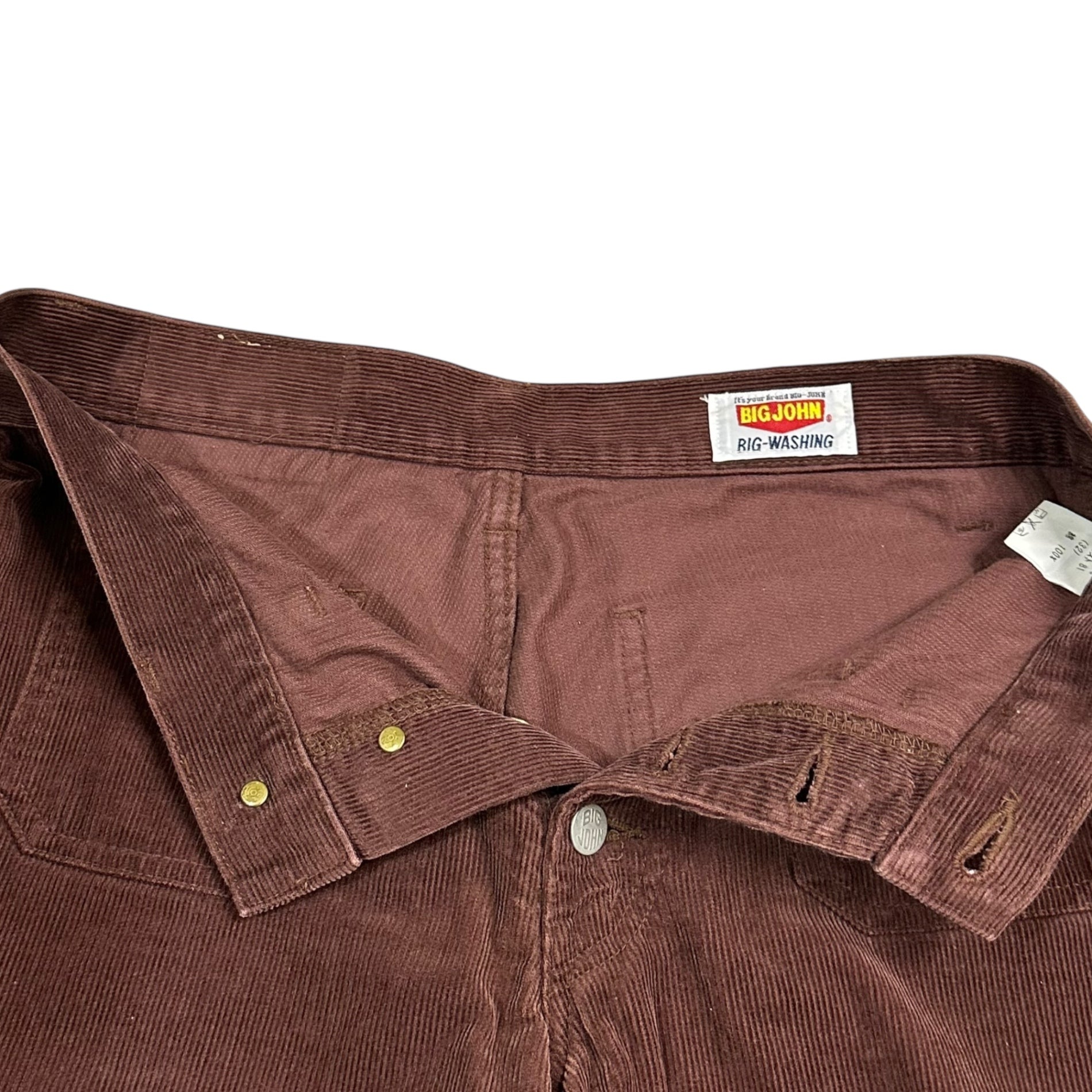 Big John(ビッグジョン) Button-up Bush Corduroy Flared Pants ボタンアップ ブッシュ コーデュロイ フレア パンツ MH4028 32 ブラウン