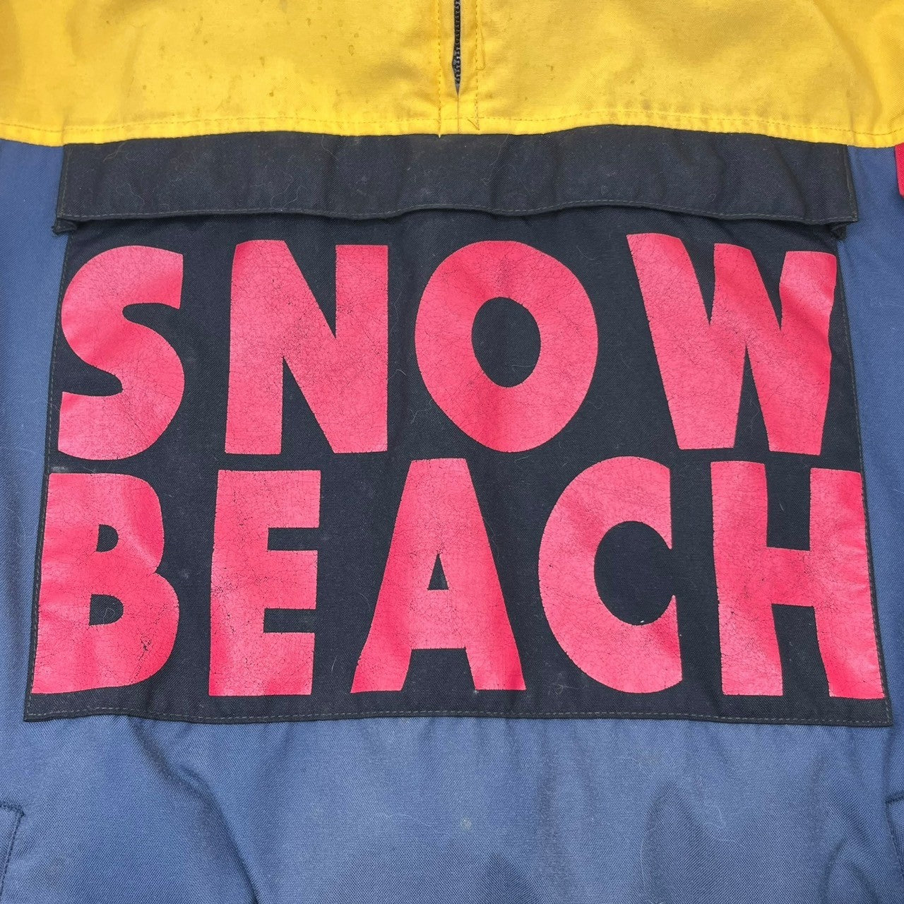 POLO RALPH LAUREN(ポロラルフローレン) 90's original "snow beach" Anorak jacket オリジナル スノー ビーチ アノラック ジャケット  L イエロー×レッド 1993 90年代 ヴィンテージ 稀少品