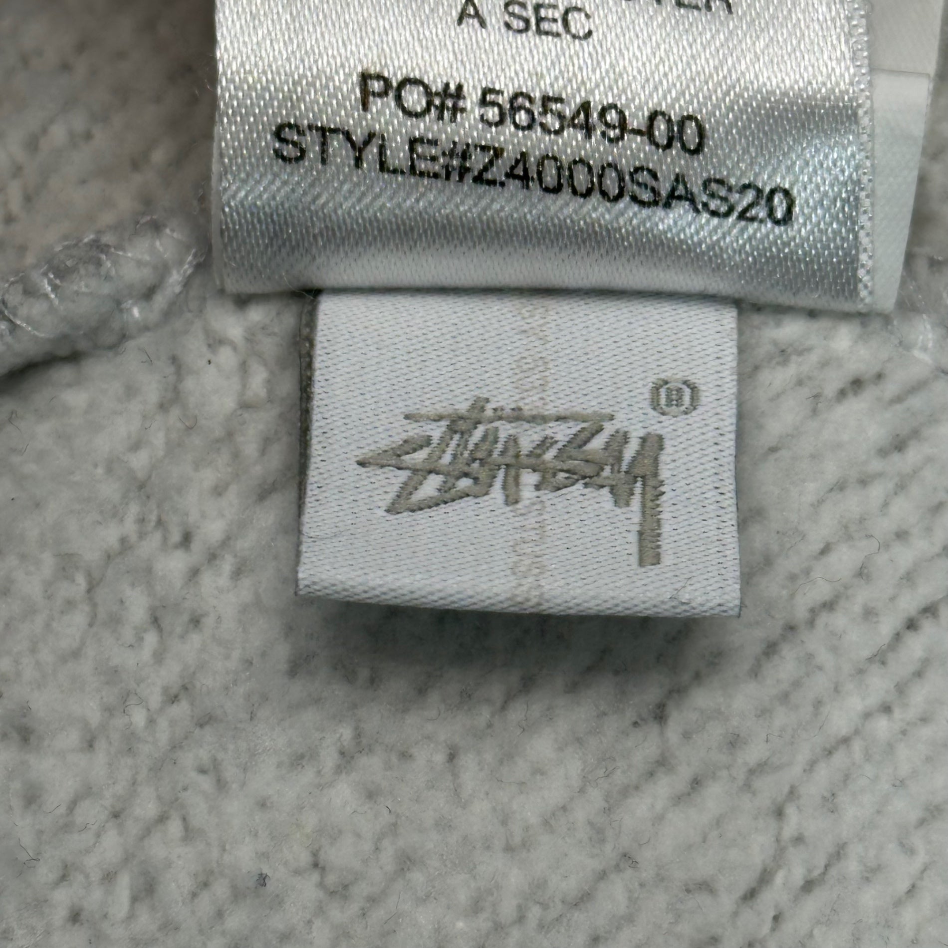 STUSSY(ステューシー) Global Roots Hoodie ロゴプリント プルオーバー パーカー XL ライトグレー