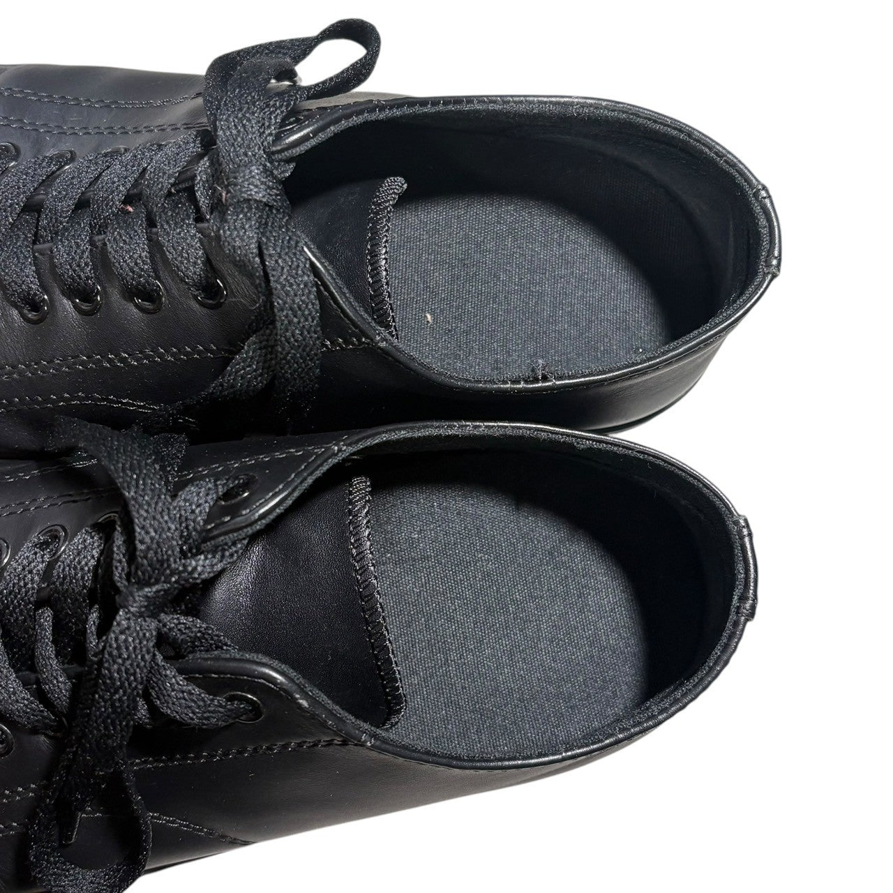 LAD MUSICIAN(ラッドミュージシャン) “Nihi-kun” Toe-Cap Leather Sneakers 「ニヒくん」トゥキャップ レザー スニーカー 2222-909 42(25.5～26.0cm程度) ブラック