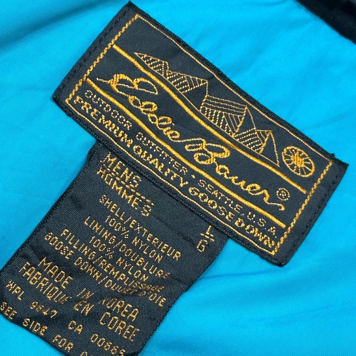 Eddie Bauer(エディーバウアー) 1980’s~1990's Ski Down Jacket スキー グースダウン ジャケット L ブルー×ターコイズ 80年代～90年代 ヴィンテージ  黒タグ
