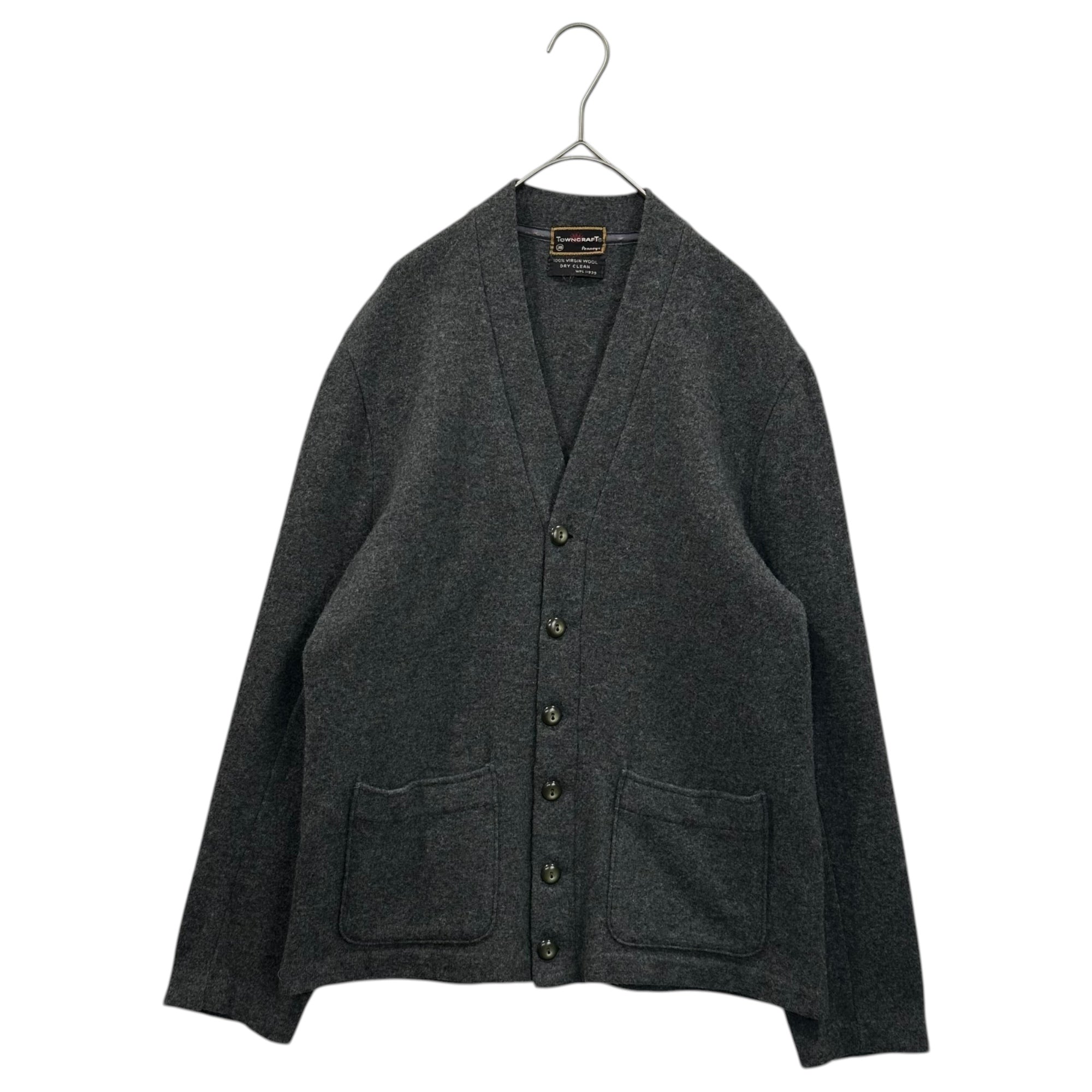 TOWNCRAFT(タウンクラフト) 60's~70's Vintage Wool Knit Cardigan ヴィンテージ ウール ニット カーディガン 36 グレー 60年代～70年代