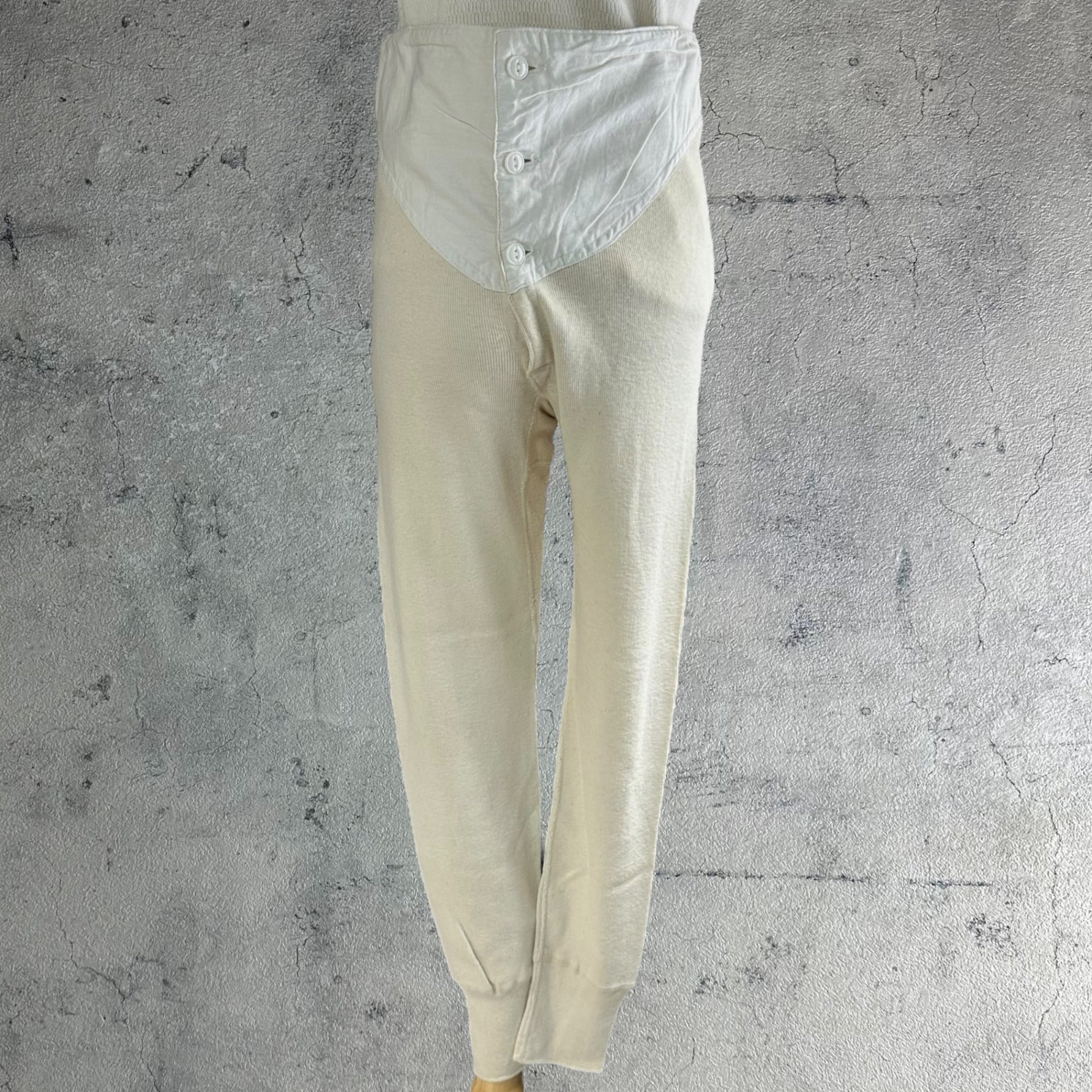 VINTAGE(ヴィンテージ) 40's DEADSTOCK cotton wool drawers pants US.ARMY コットンとウールのドロワーズパンツ L～LL程度 ホワイト
