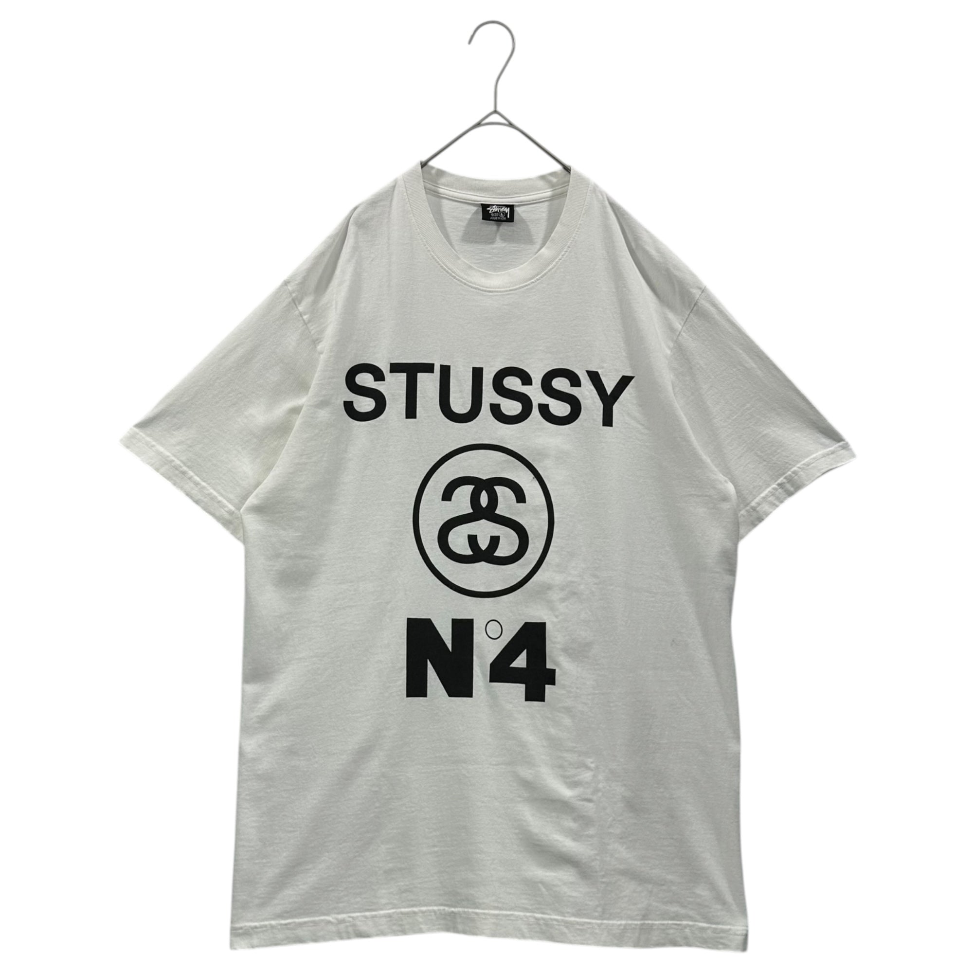 STUSSY(ステューシー) No.4 Pigment Dyed Tee ロゴ プリント Tシャツ L ホワイト USA製
