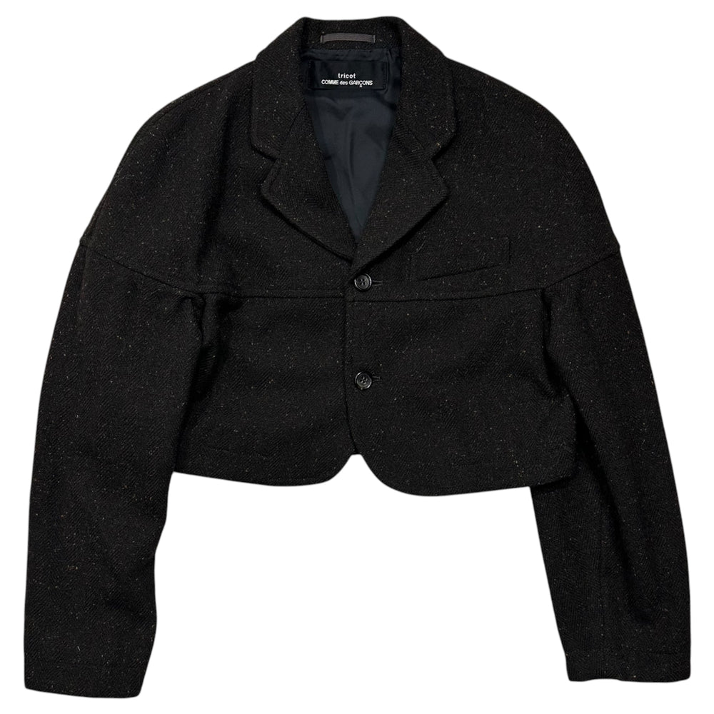 tricot COMME des GARCONS(トリココムデギャルソン) 1990AW Nep-Wool Short-Length Jacket ネップ ウール ショート レングス ジャケット TJ-080200 FREE ブラウン AD1990 90s アーカイブ 男性着用可能