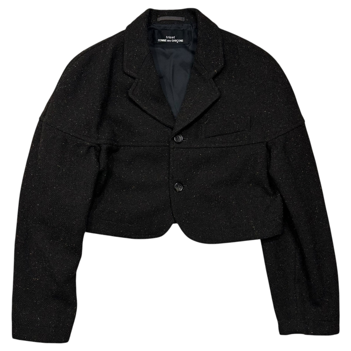 tricot COMME des GARCONS(トリココムデギャルソン) 1990AW Nep-Wool Short-Length Jacket ネップ ウール ショート レングス ジャケット TJ-080200 FREE ブラウン AD1990 90s アーカイブ 男性着用可能