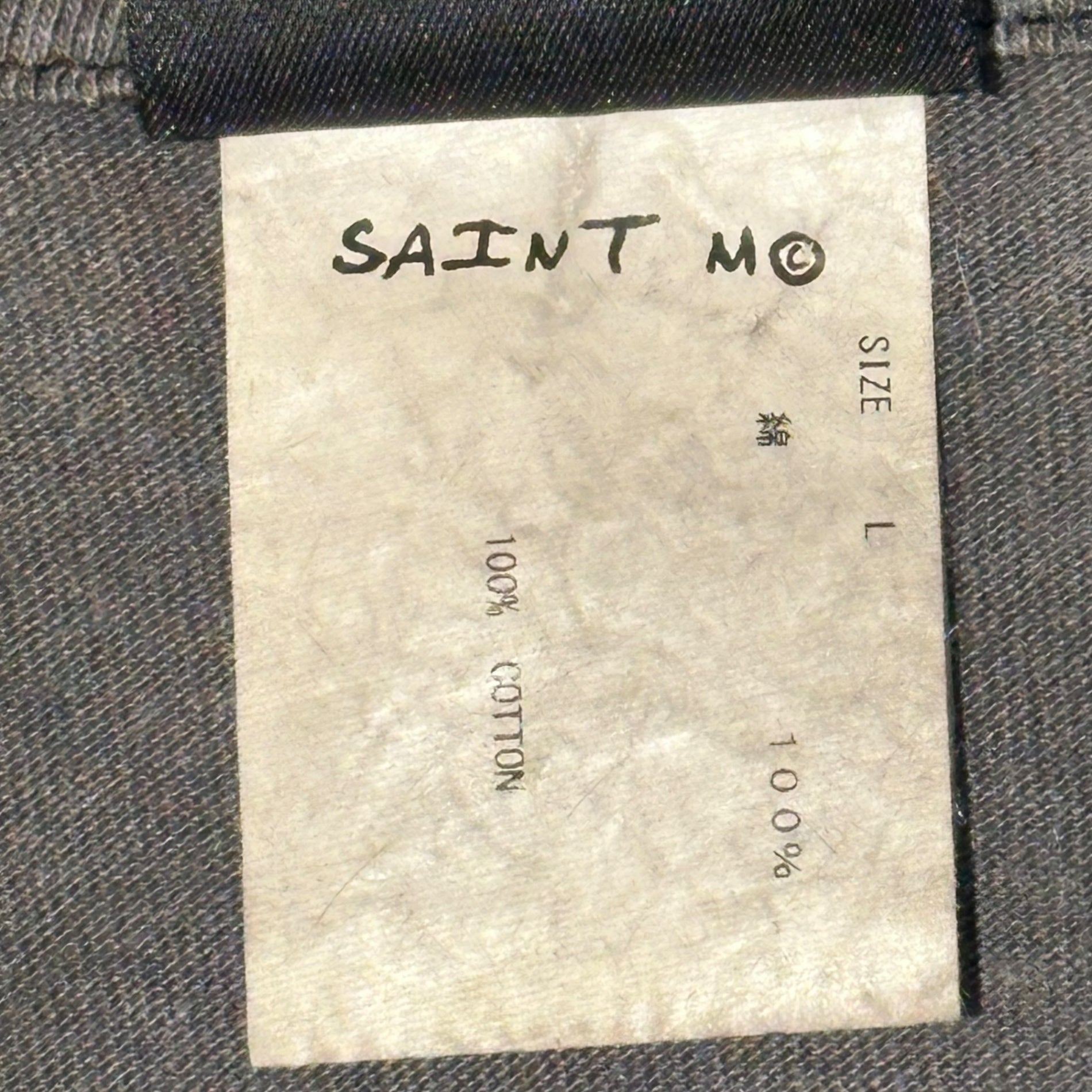 SAINT MICHAEL(セントマイケル) SS_TEE_DMJ ジーザス プリント クルーネック Tシャツ SM-S22-0000-016 L ブラック