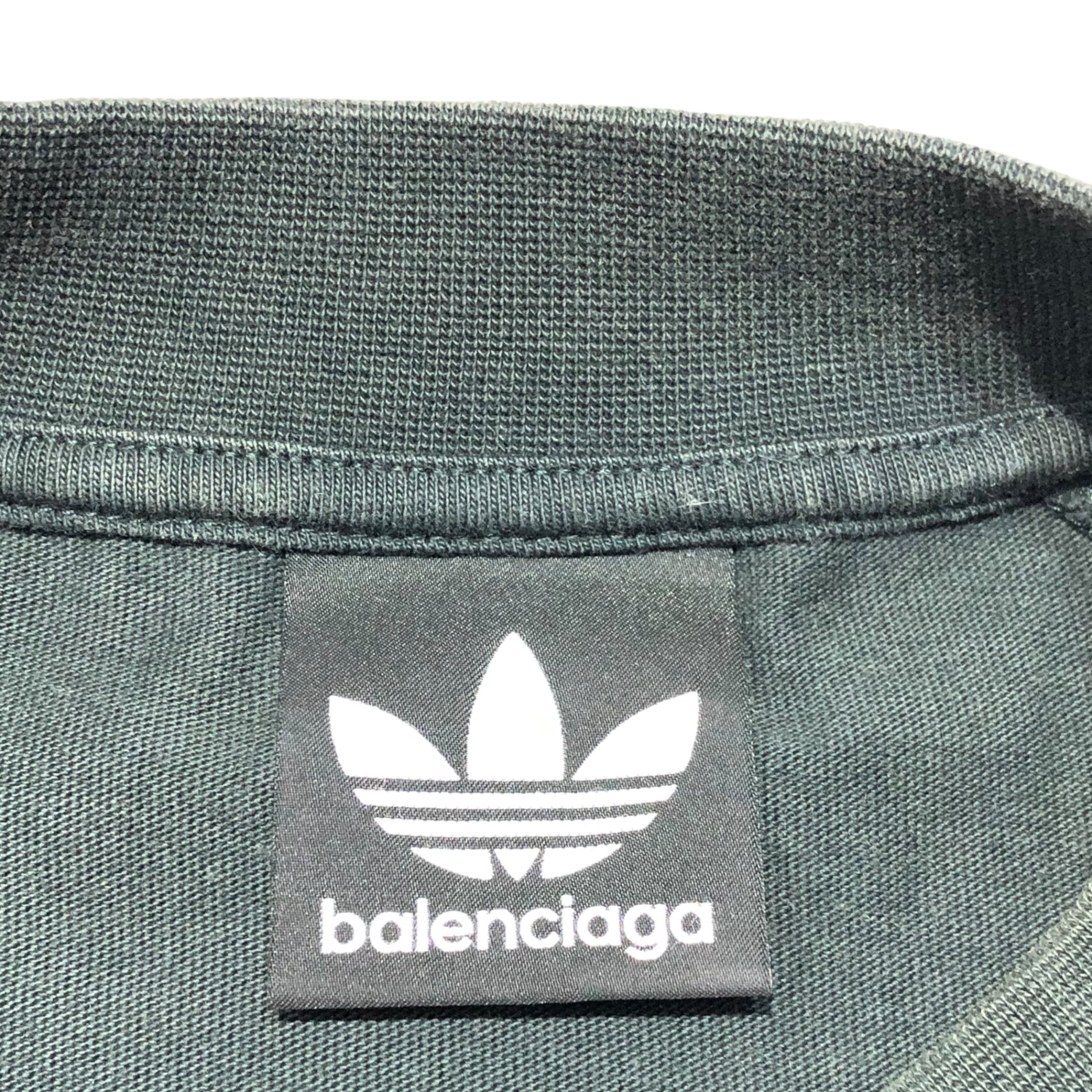 BALENCIAGA×adidas(バレンシアガ×アディダス) 22AW JERSEY Vintage oversized T-shirt ヴィンテージ加工 オーバーサイズ Tシャツ 4(XL程度) ブラック 724554TNVA6