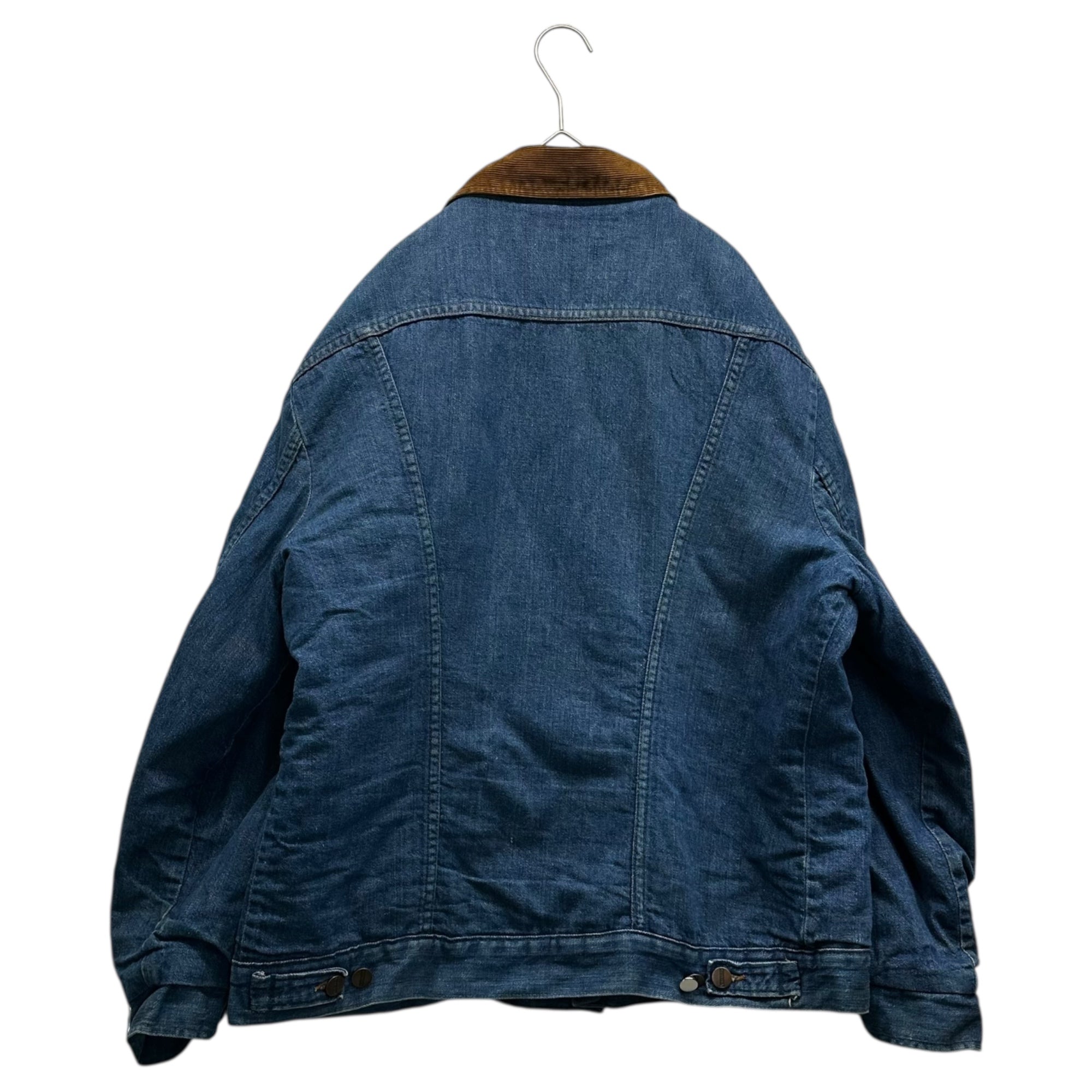 MAVERICK(マーベリック) 70's Collar Corduroy Inner Fleece Lining Western-Style Denim Jacket 70年代 襟 コーデュロイ 内ボア ウエスタン デニム ジャケット L程度 インディゴ×ブラウン タグ印字消え ヴィンテージ