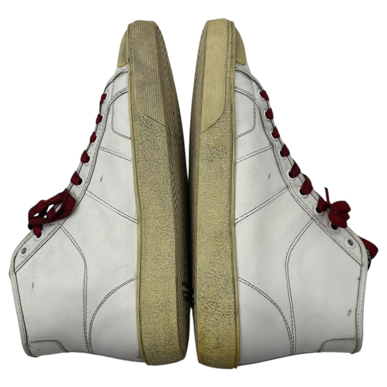 Saint Laurent(サンローラン) 16SS By Hedi Slimane Studded Leather High-Top Sneakers エディ期 スタッズ レザー ハイカット スニーカー VU420005 40 1/2(26cm程度) ホワイト 汚れ加工