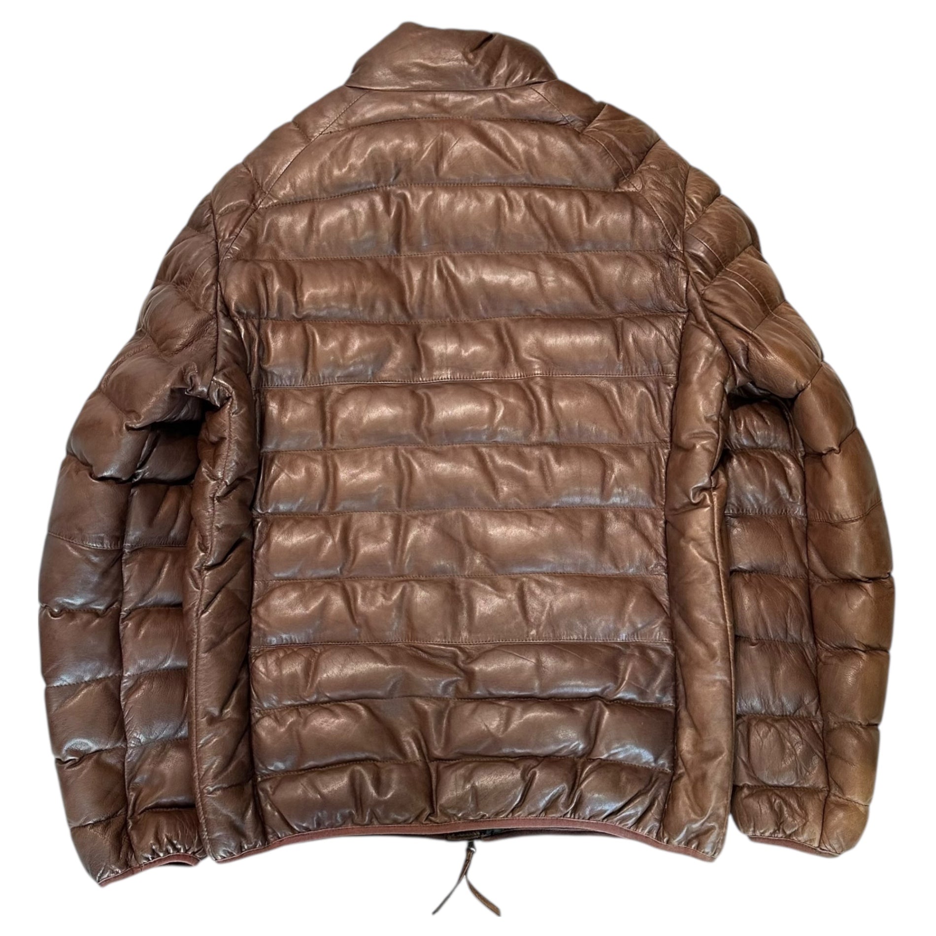 PARAJUMPERS(パラジャンパーズ) Lamb Leather Quilted Padded Jacket ラムレザー キルティング パテッド ジャケット 15WMPMJCKLE02 XL ブラウン 中綿